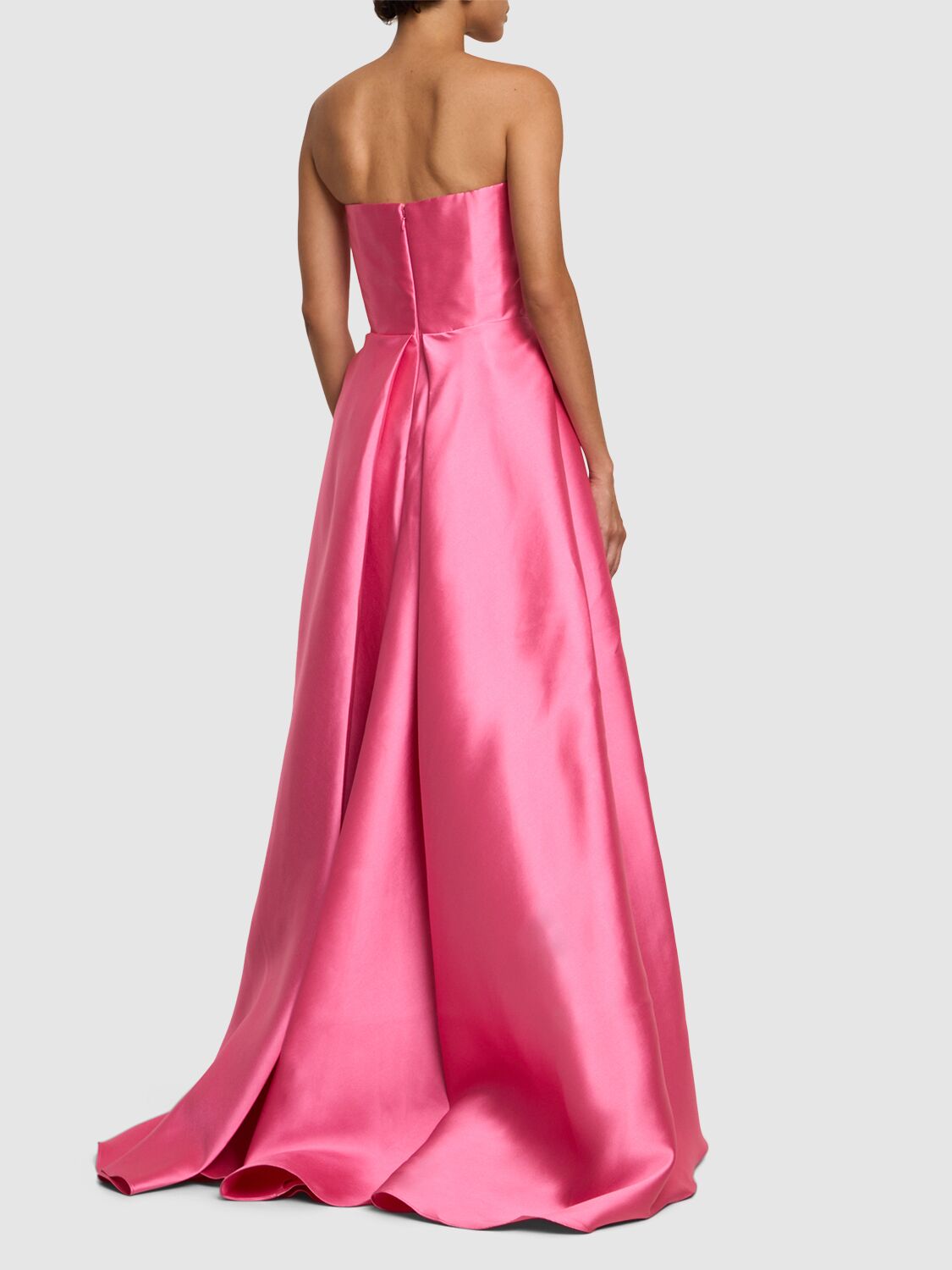 Shop Solace London Tiffany Twill Long Dress In Pink