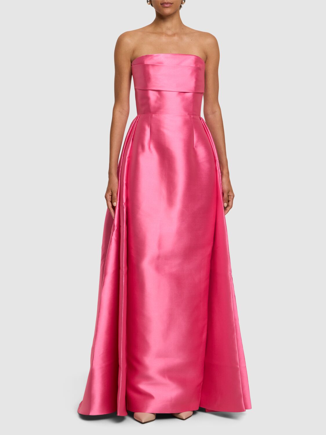 Shop Solace London Tiffany Twill Long Dress In Pink