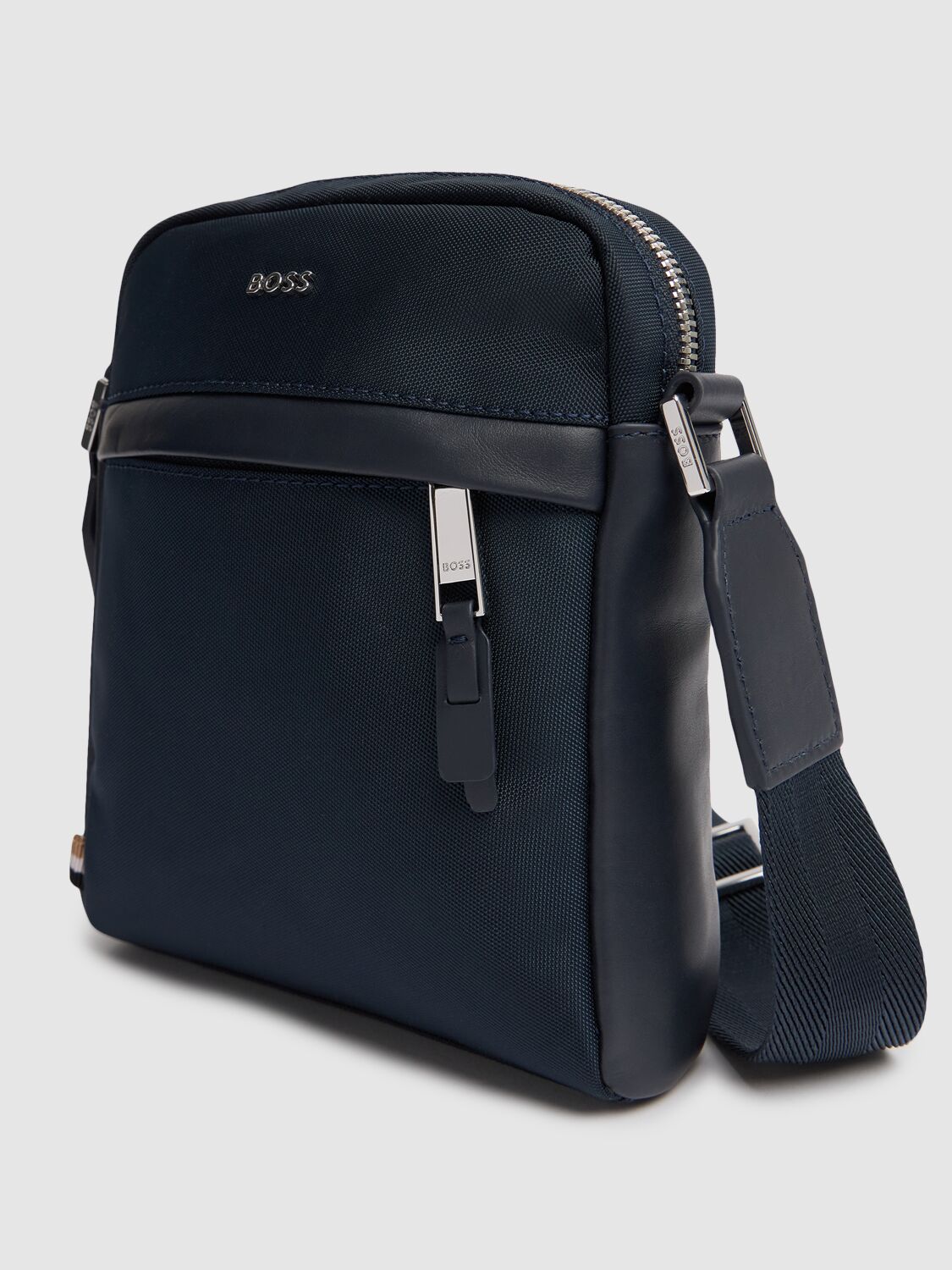 Shop Hugo Boss Highway Boss Logo Crossbody Bag In Dark Blue