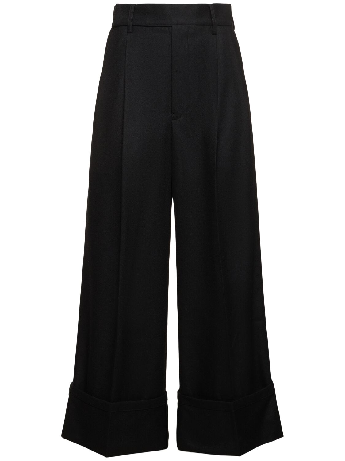 Yohji Yamamoto Tailored Flannel Baggy Pants In Black