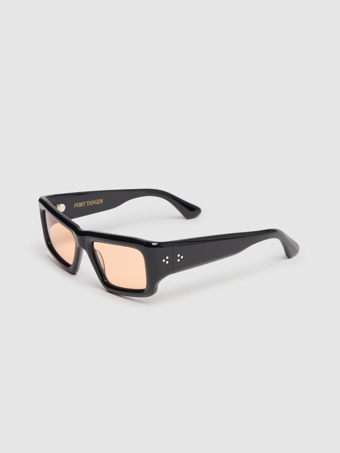 Shop Port Tanger Sabea Acetate Sunglasses W/ Amber Lens In Black/amber