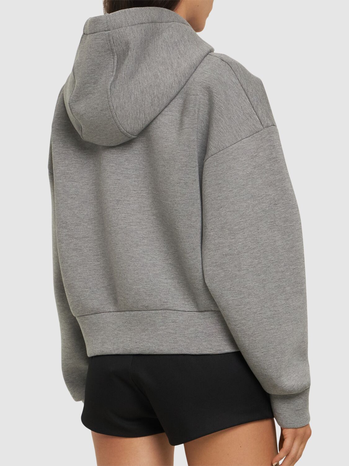 Shop Gucci Stretch Viscose Hoodie In Heather Grey