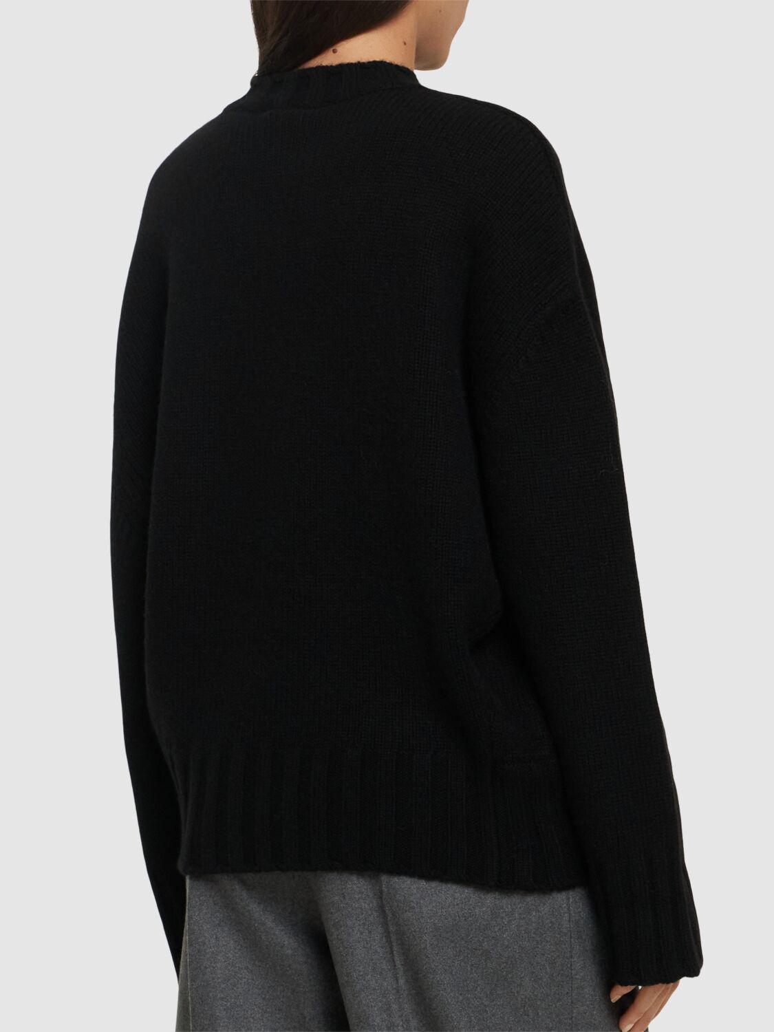 Shop Attico Merino Wool & Cashmere Sweater In Black