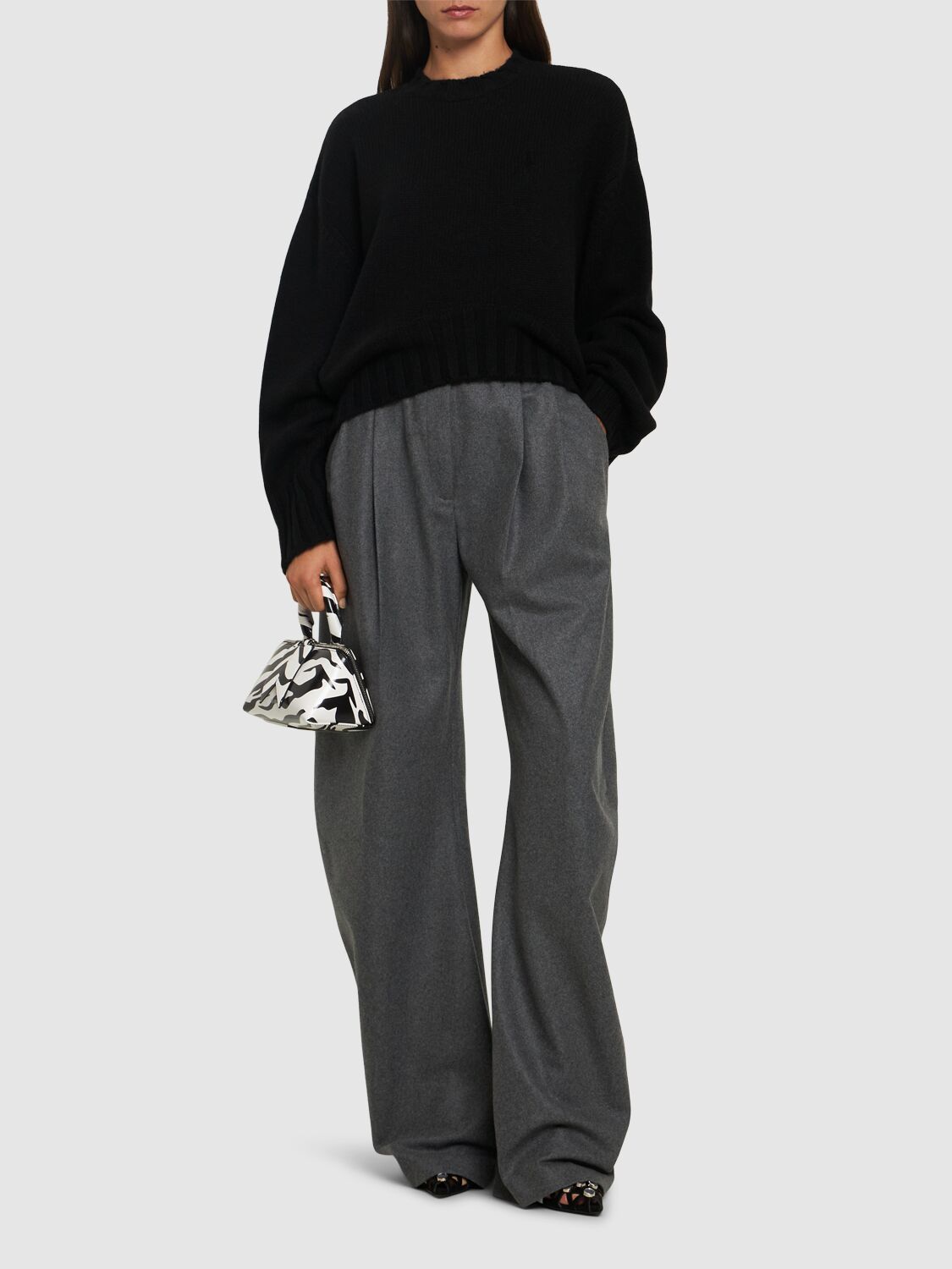 Shop Attico Merino Wool & Cashmere Sweater In Black