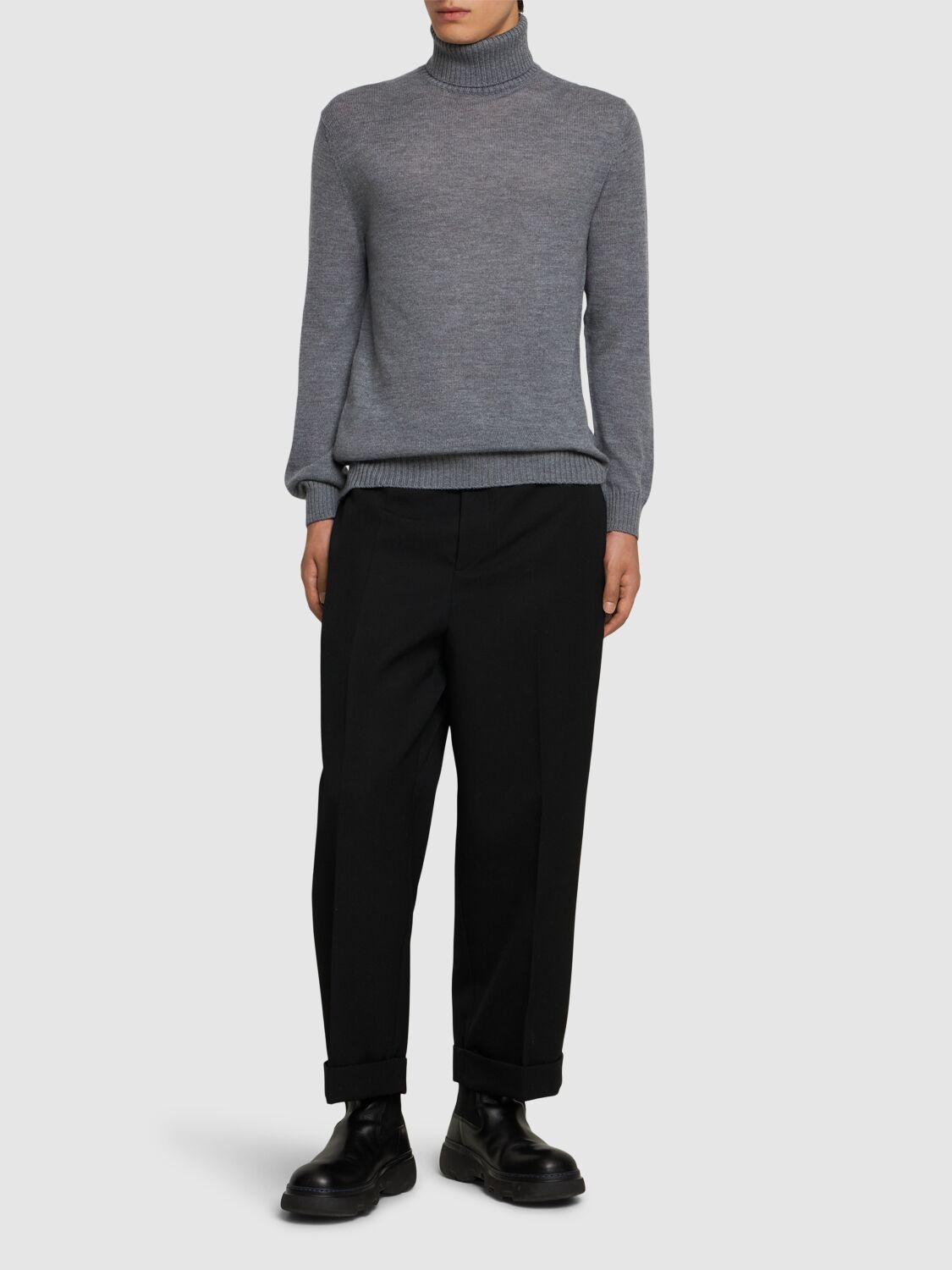 Shop Jil Sander Extrafine Wool Turtleneck Sweater In Slate