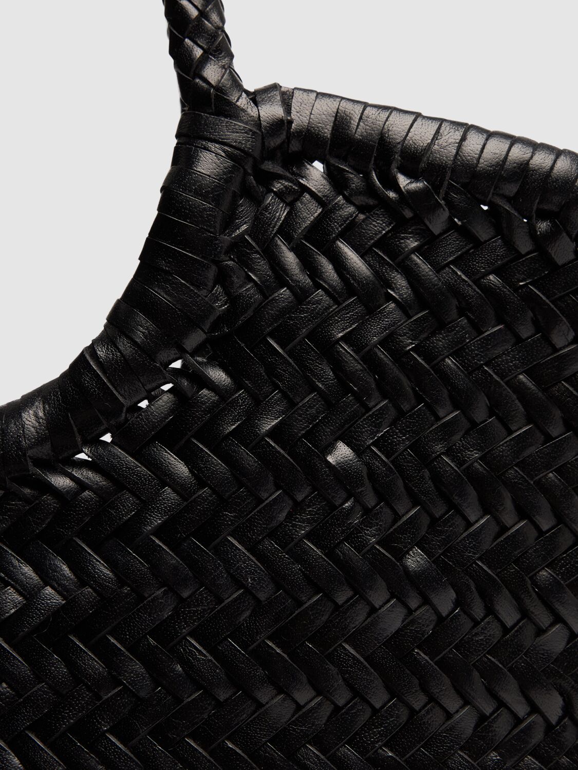 Dragon Diffusion Big Nantucket Woven Leather Basket Bag In Black