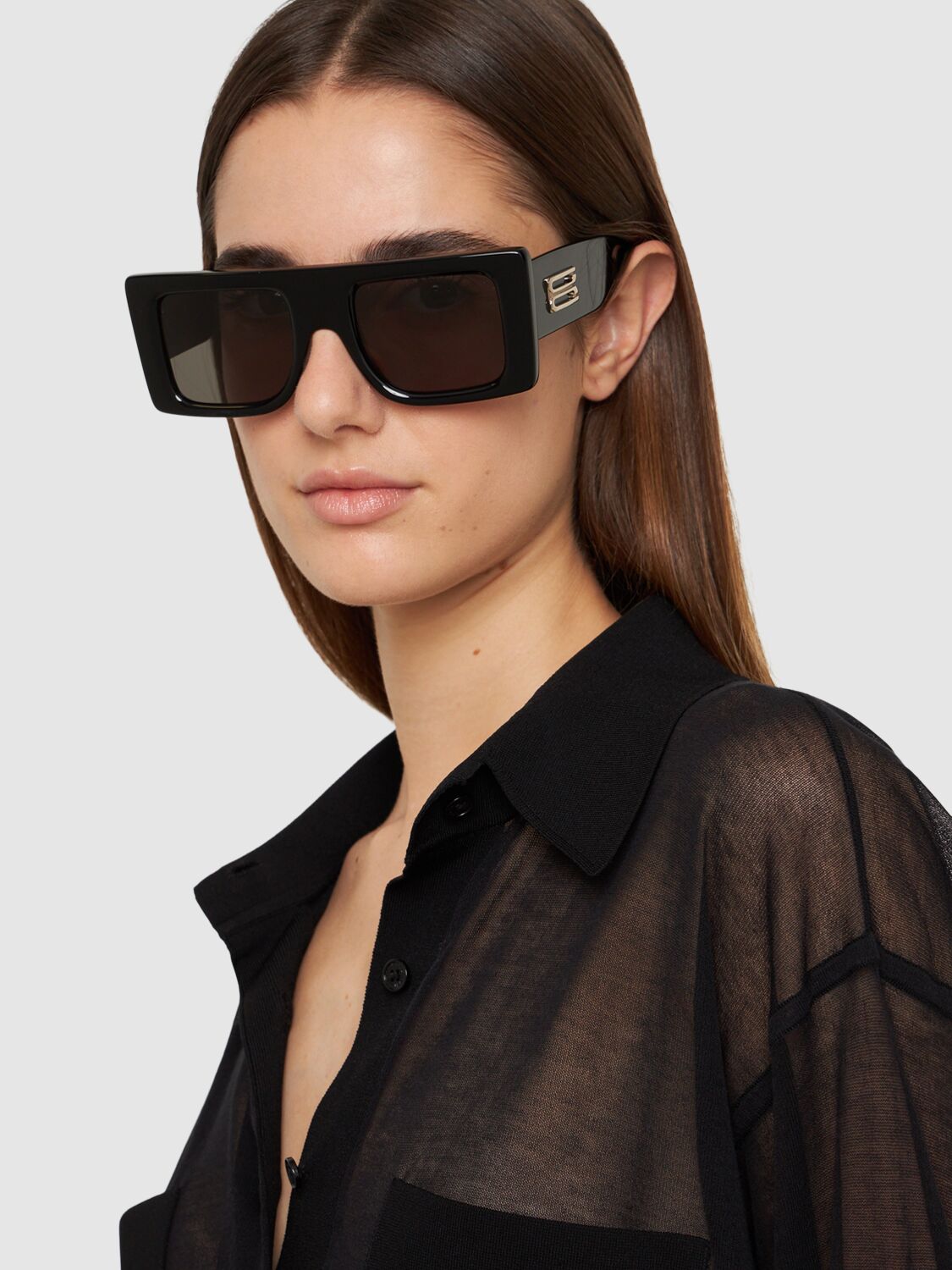 VICTORIA BECKHAM B BUCKLE ACETATE SUNGLASSES 
