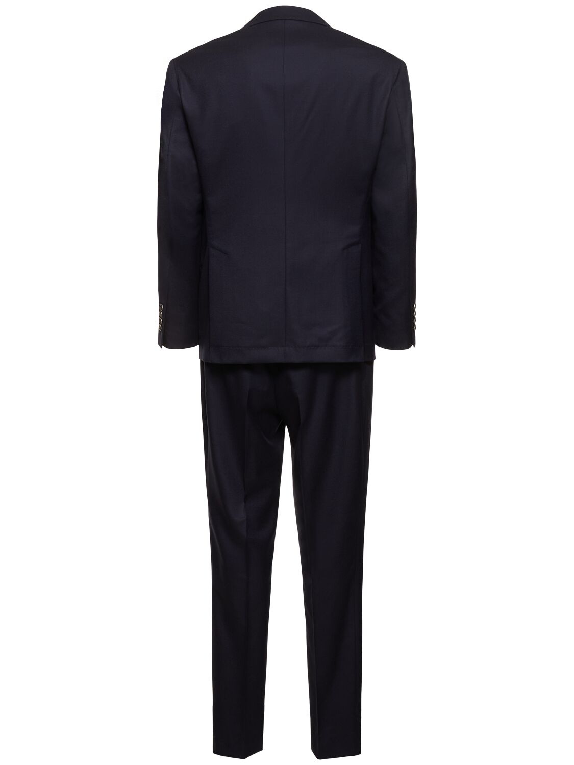 Shop Brunello Cucinelli Wool Flannel Single Breast Suit In Blue Colorato