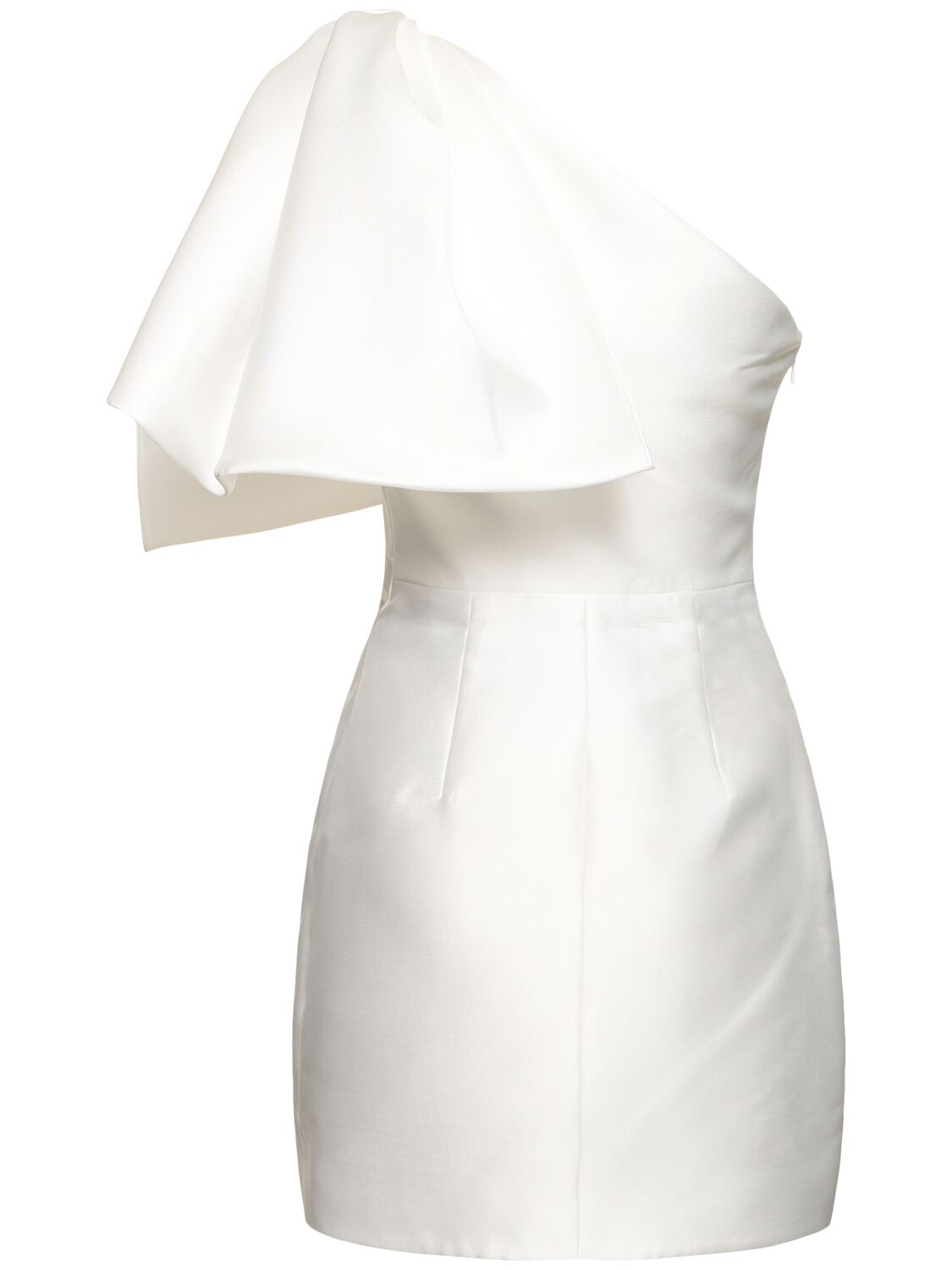 Shop Solace London Marcela One-shoulder Twill Mini Dress In White