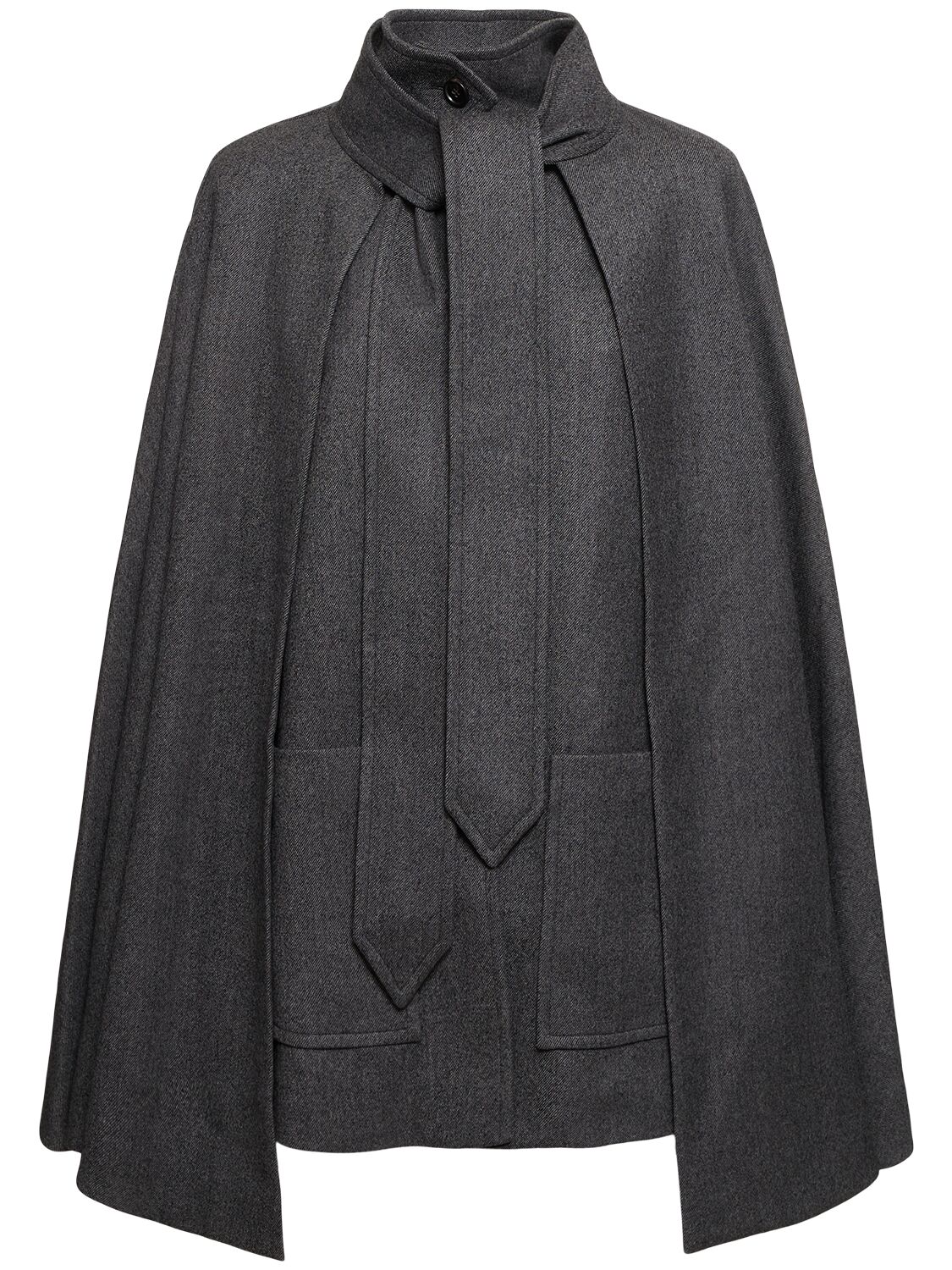 Chloé Wool & Cashmere Cape Coat In Black