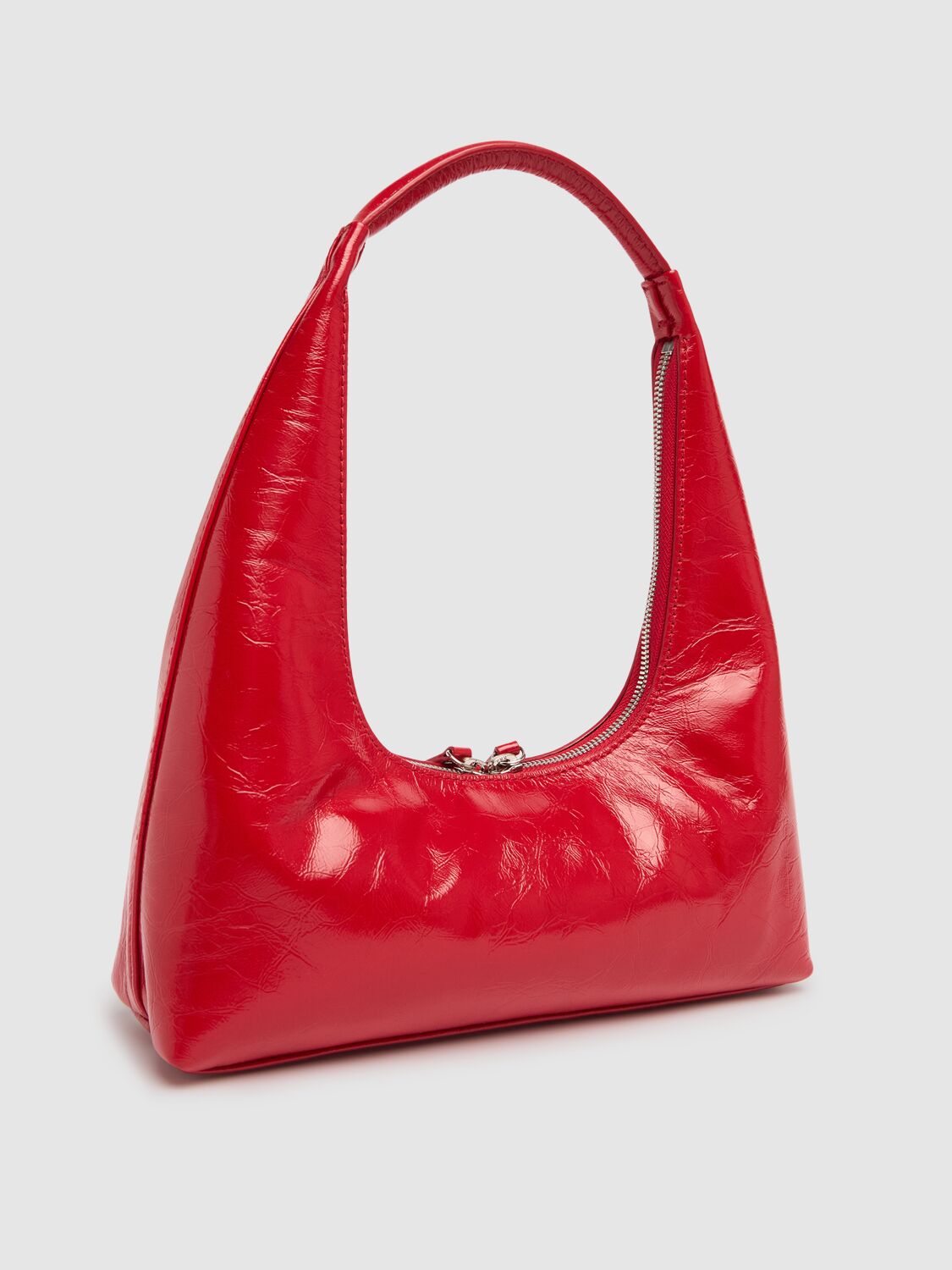 Shop Marge Sherwood Hobo Crinkled Leather Shoulder Bag In Apple Red