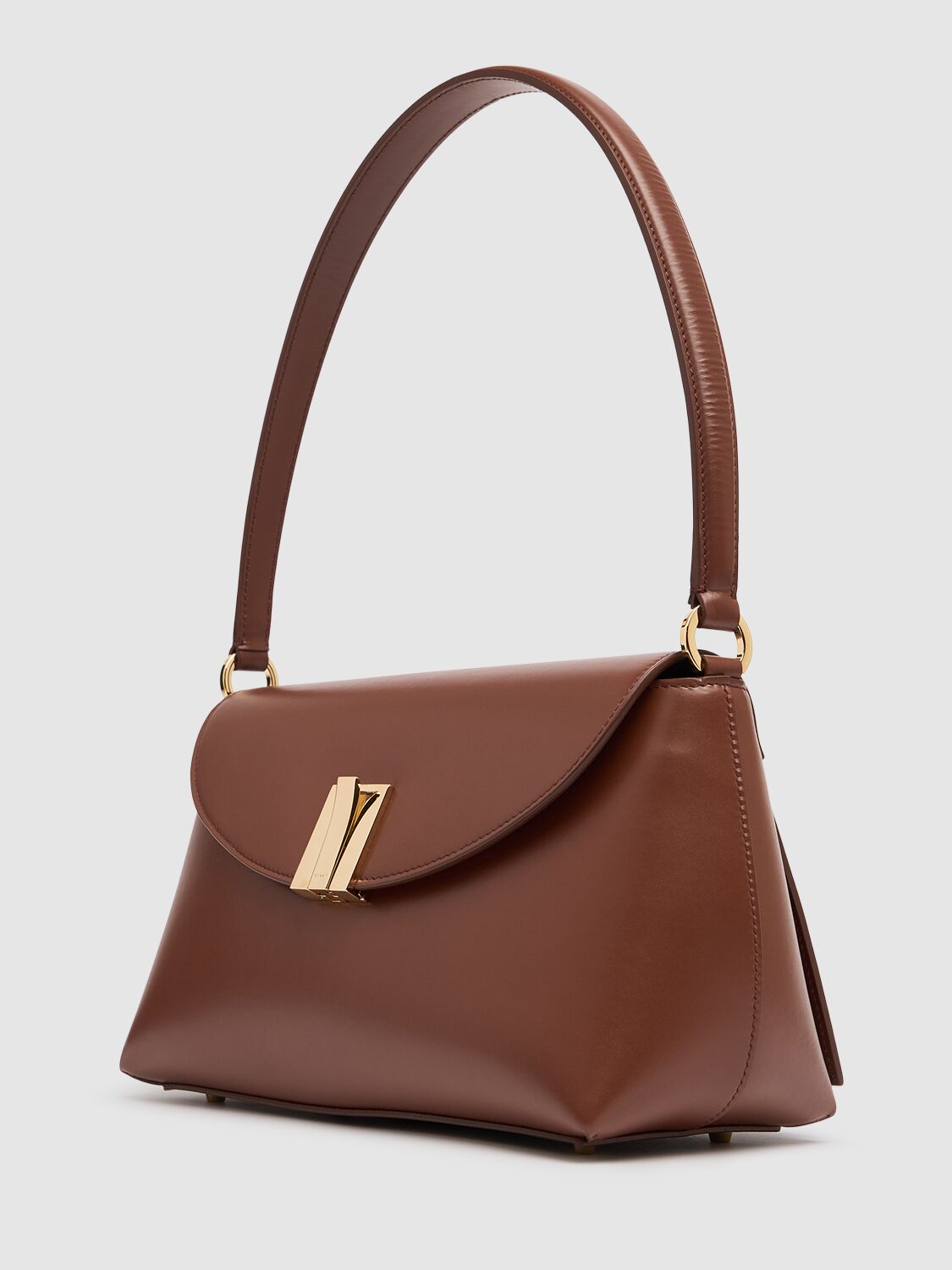 Shop Bally Ollam Pocket Leather Shoulder Bag In Russet