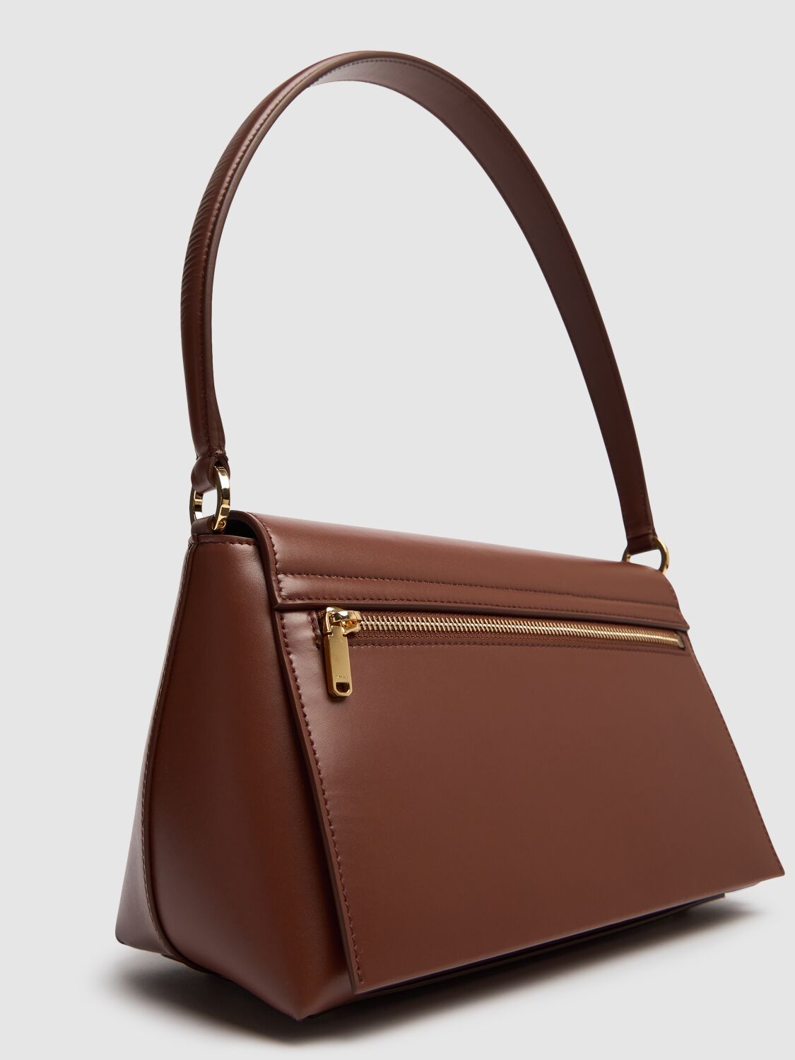 Shop Bally Ollam Pocket Leather Shoulder Bag In Russet