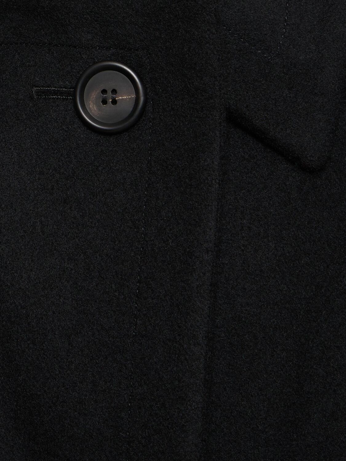 Shop Yohji Yamamoto Melton Wool Blend Long Coat In Black