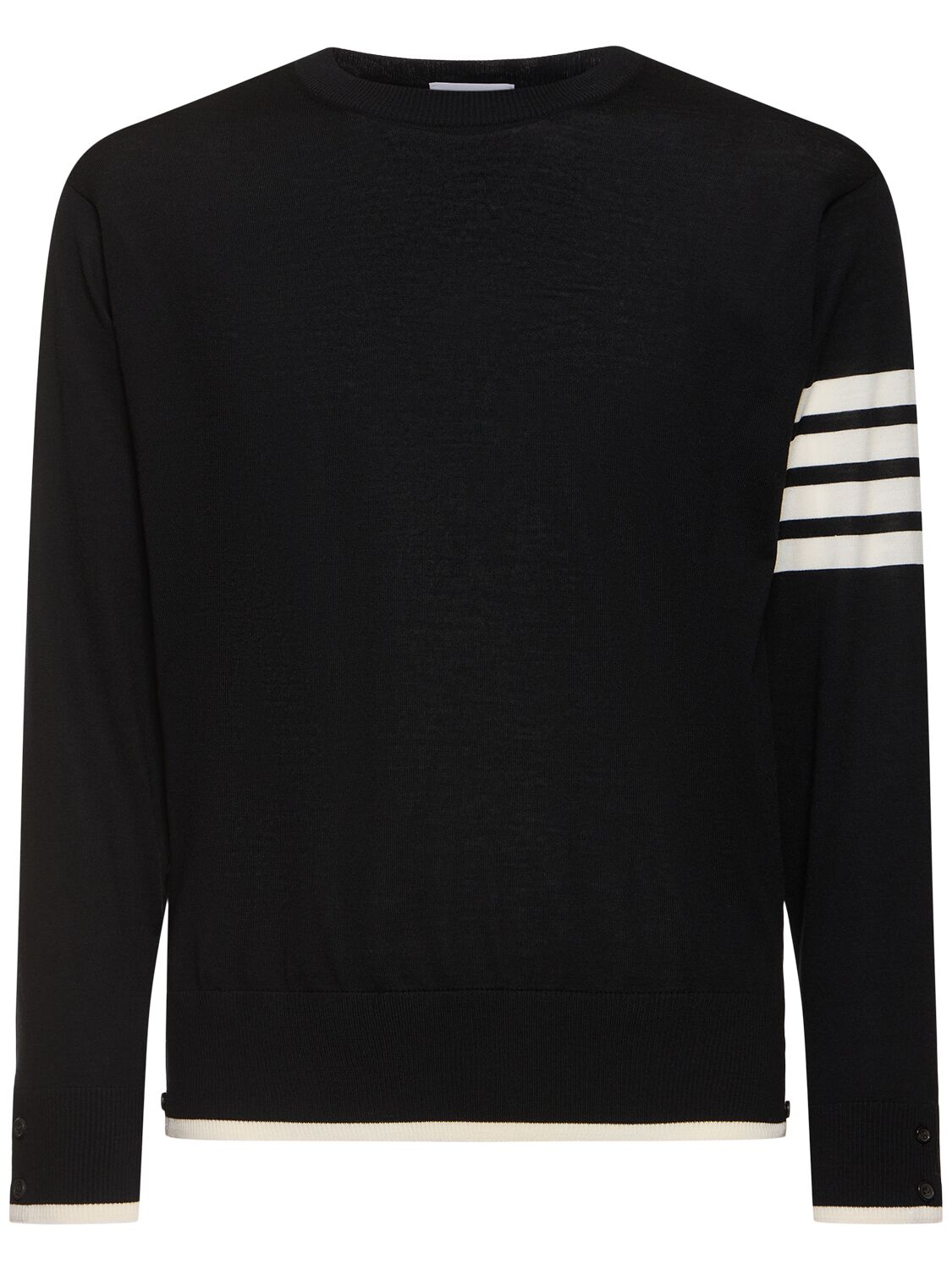 Shop Thom Browne Jersey Stitch Relaxed Fit Sweater In Black