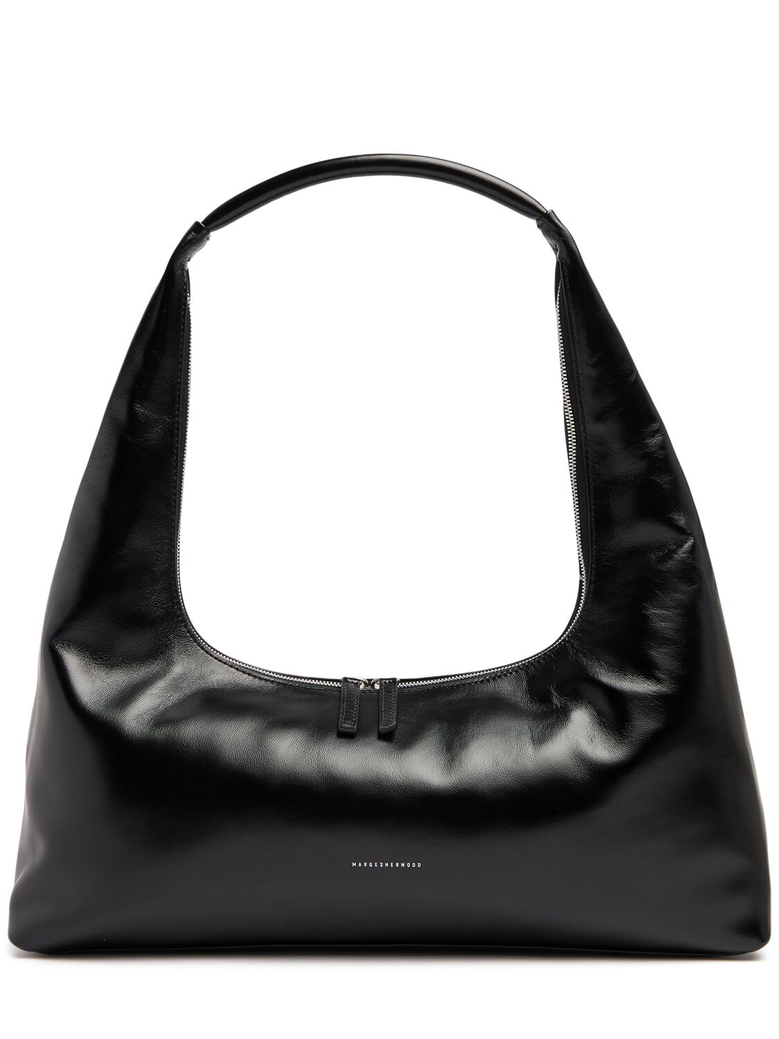 MARGESHERWOOD Large Hobo Plain Leather Shoulder Bag