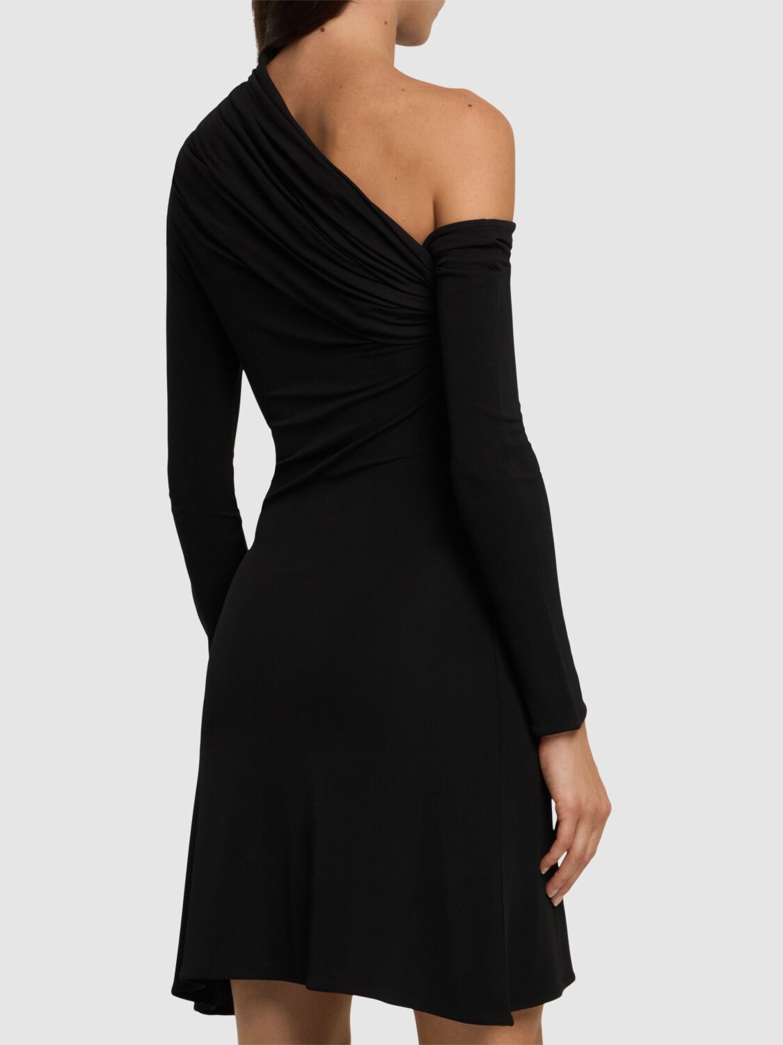 COURRÈGES TWIST CREPE JERSEY MINI DRESS 