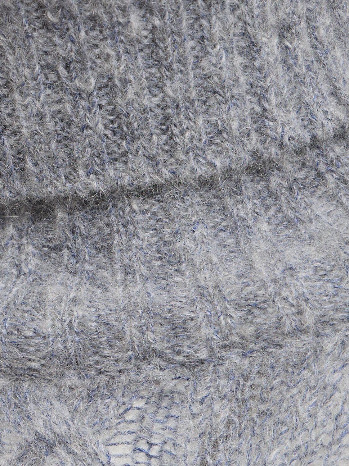 Shop Brunello Cucinelli Cable Knit Wool & Mohair Sweater In Blue