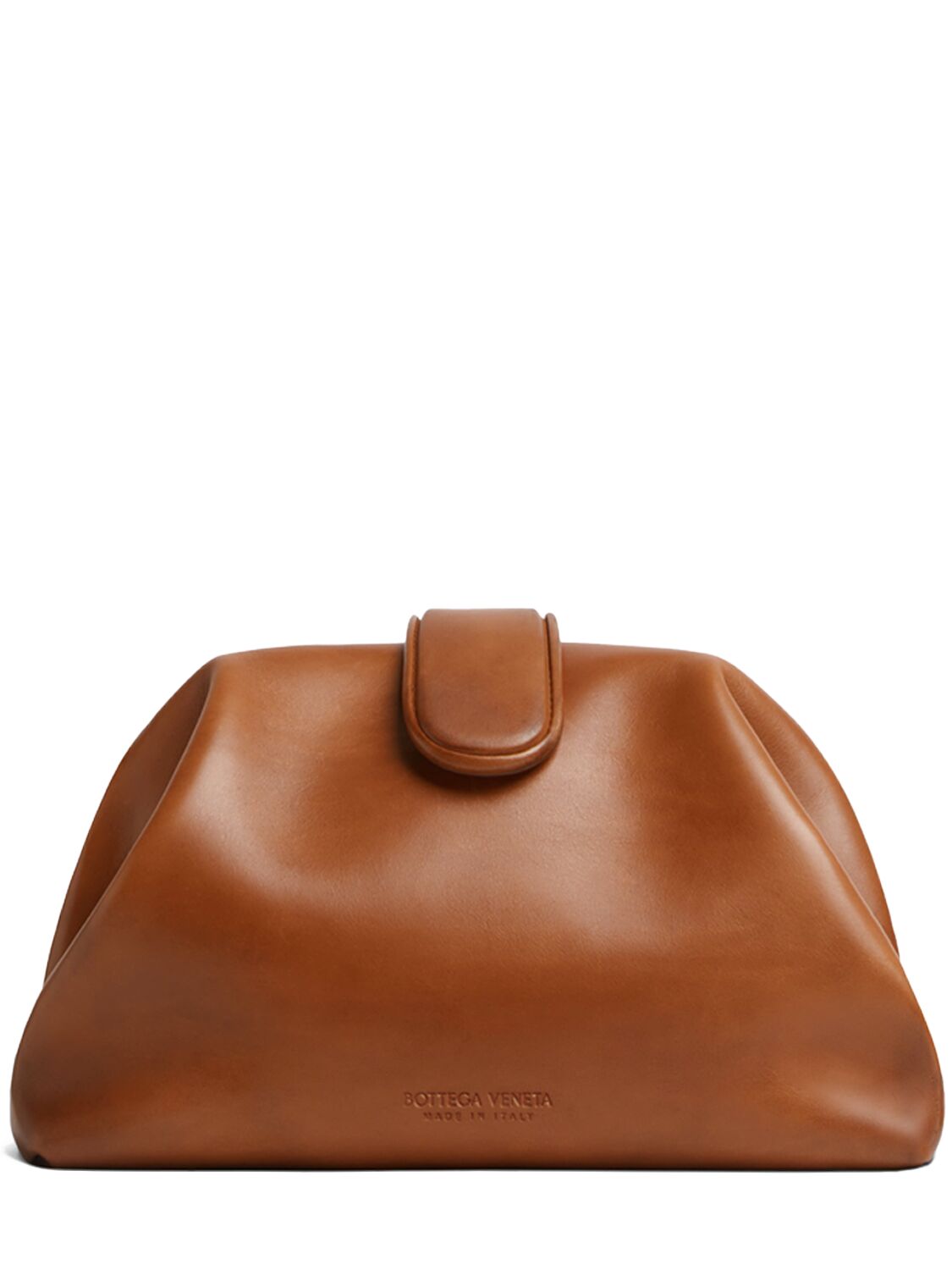 Shop Bottega Veneta Lauren 1980 Leather Clutch In Light Wood