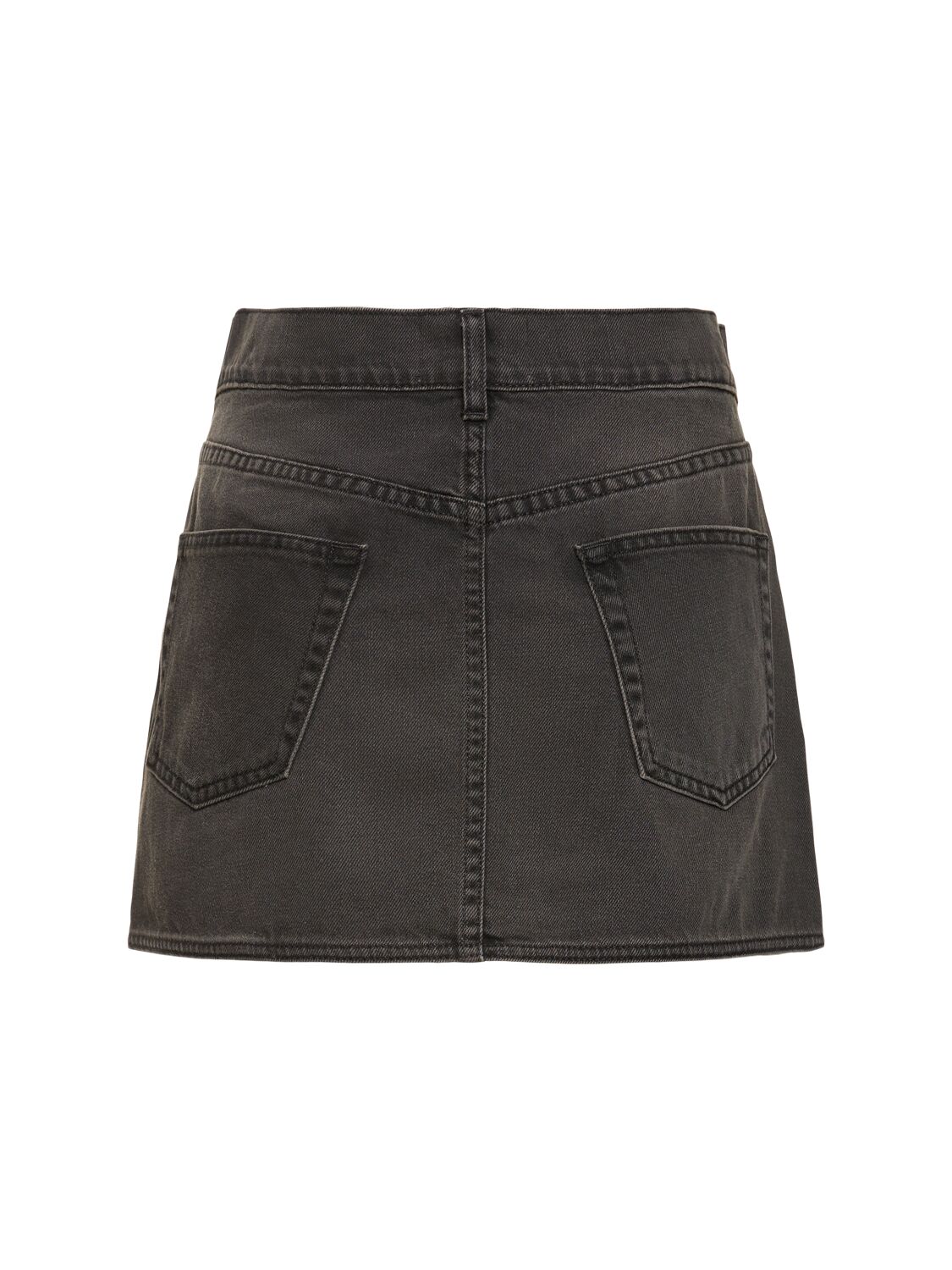 Shop Coperni Asymmetric Cotton Denim Mini Skirt In Grey