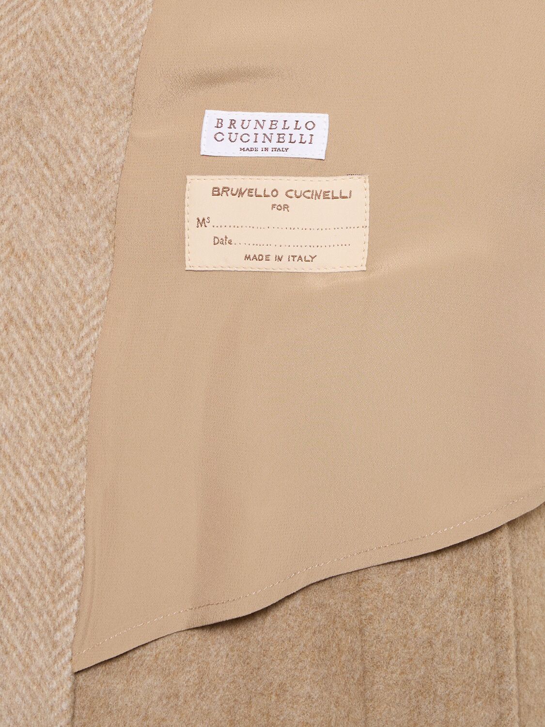 Shop Brunello Cucinelli Wool & Cashmere Coat In Beige