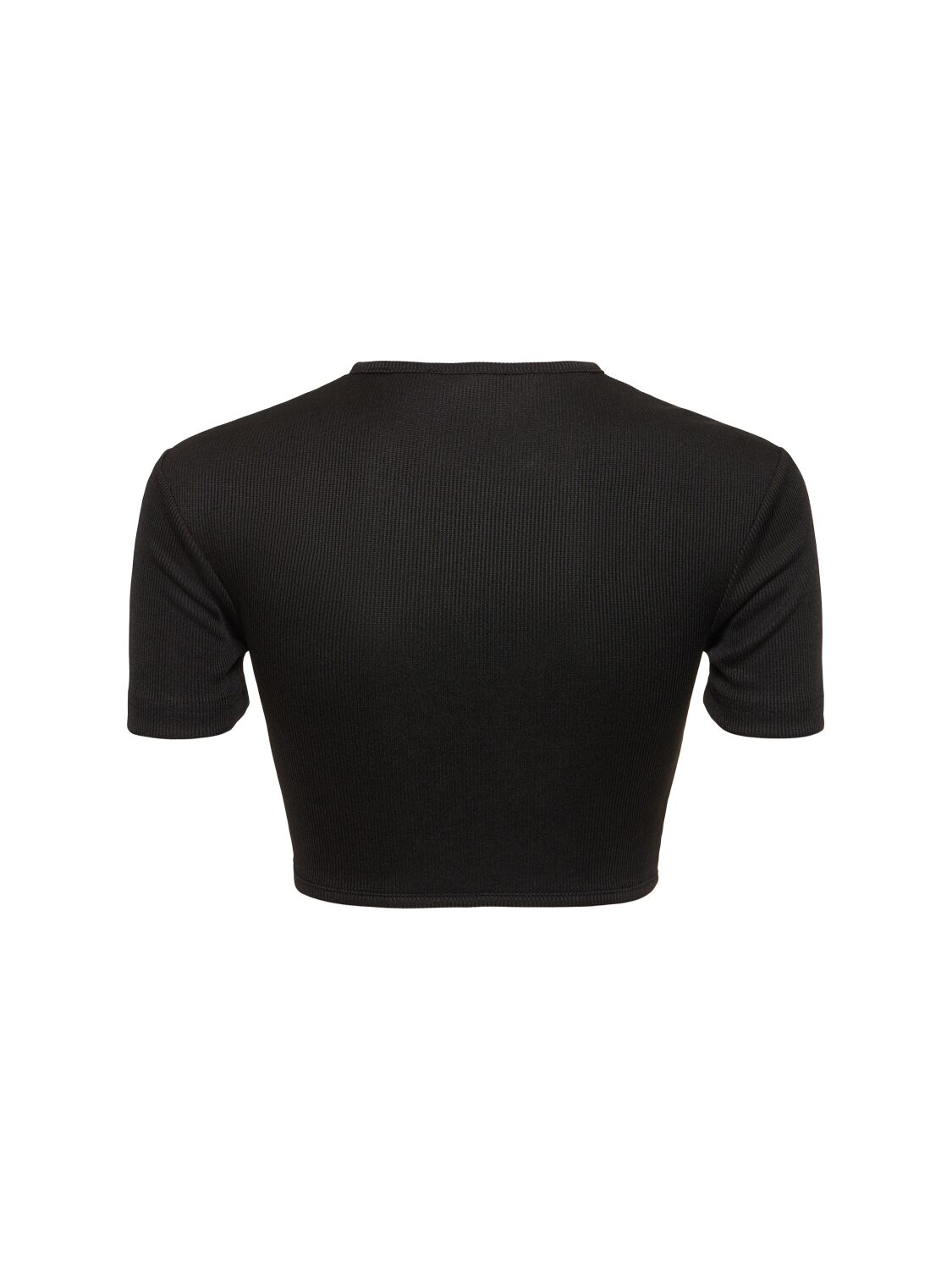 Shop Christopher Esber Moodstone Ruched Tech Crop Top In Black