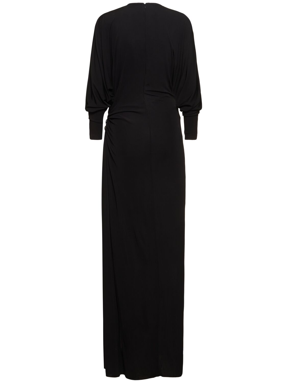 Shop Christopher Esber Helix Draped Viscose Long Dress In Black