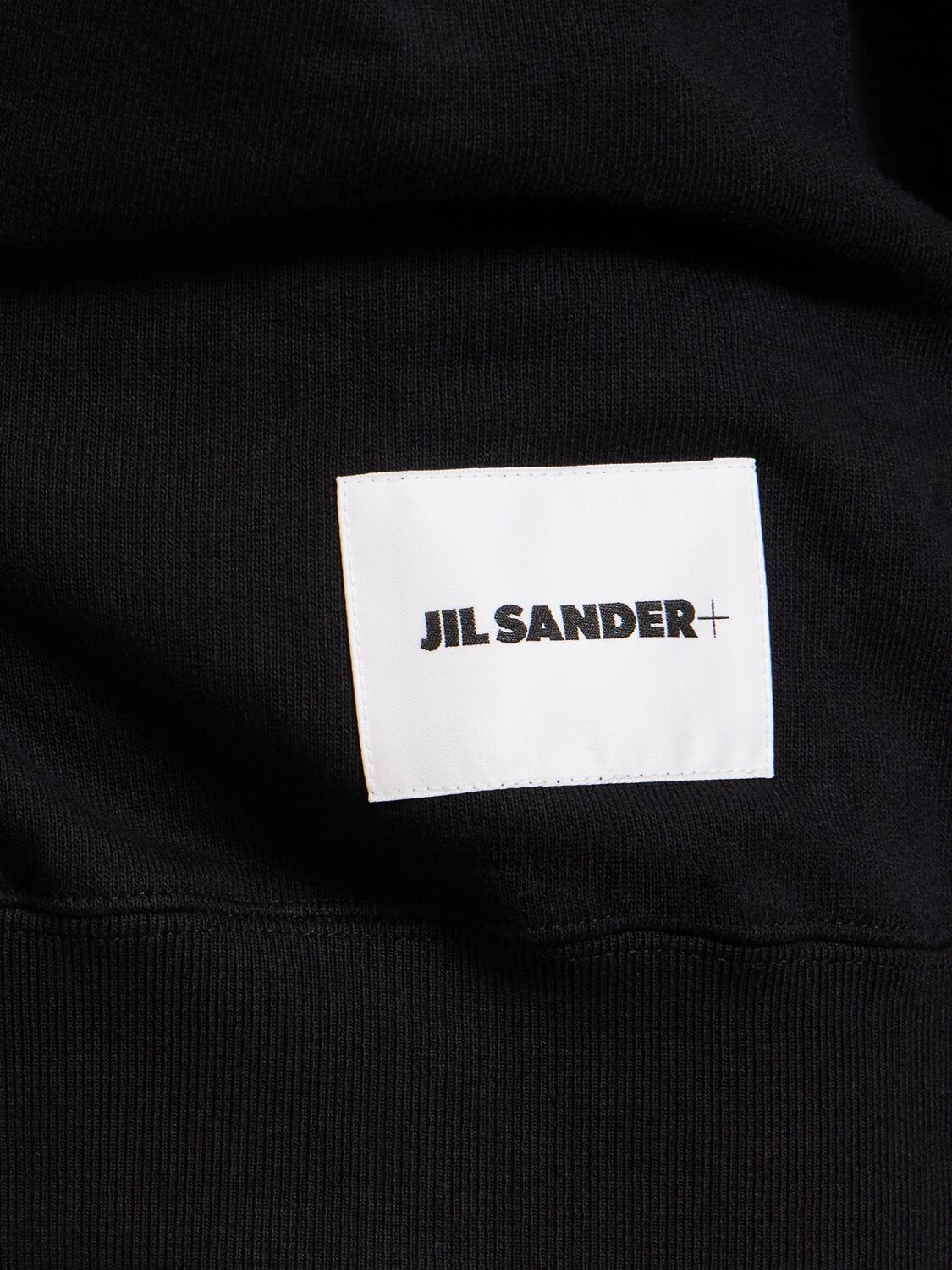 Shop Jil Sander Compact Cotton Sweatshirt Hoodie In Black