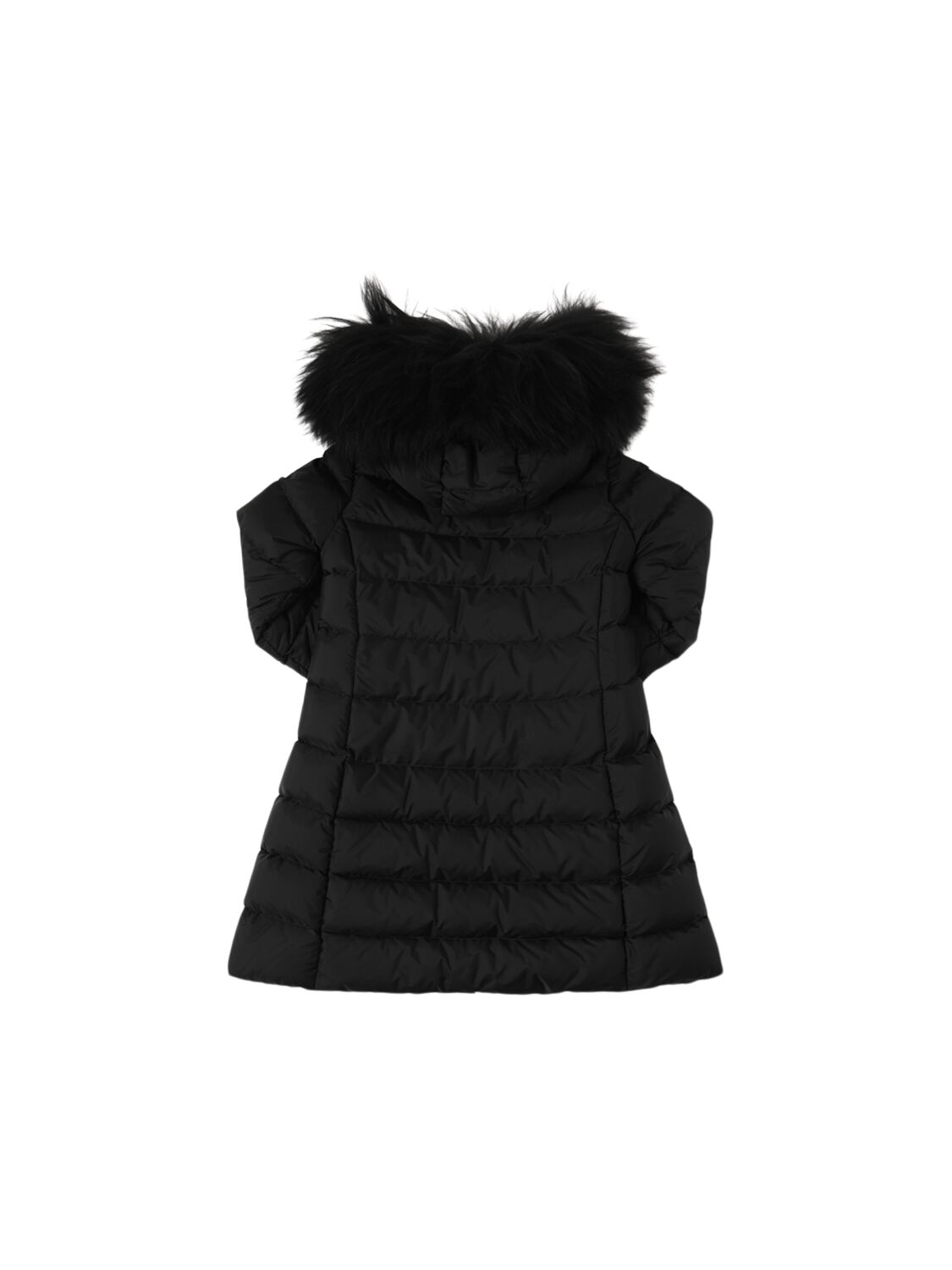 Shop Moncler Abelle Long Nylon Down Jacket In Black