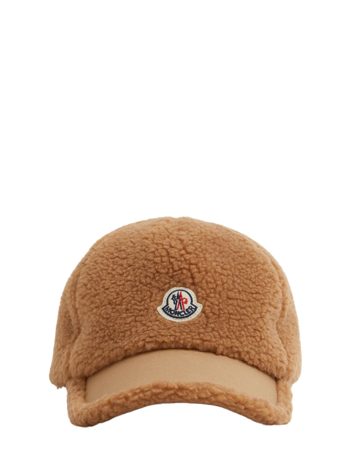 Moncler Wool Blend Baseball Cap In Beige