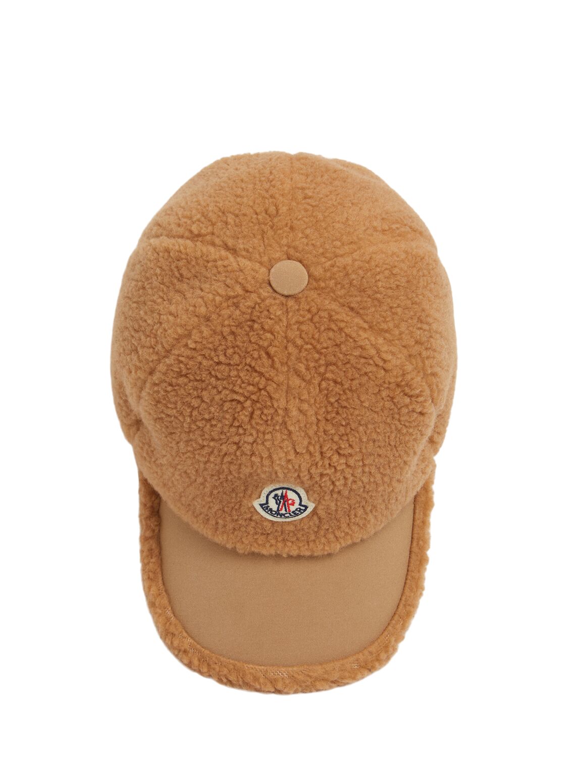 Shop Moncler Wool Blend Baseball Cap In Beige