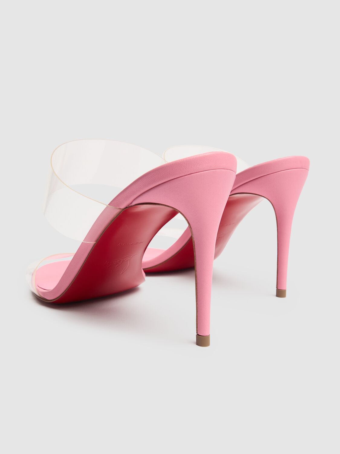 CHRISTIAN LOUBOUTIN 85MM JUST NOTHING PVC MULE SANDALS 