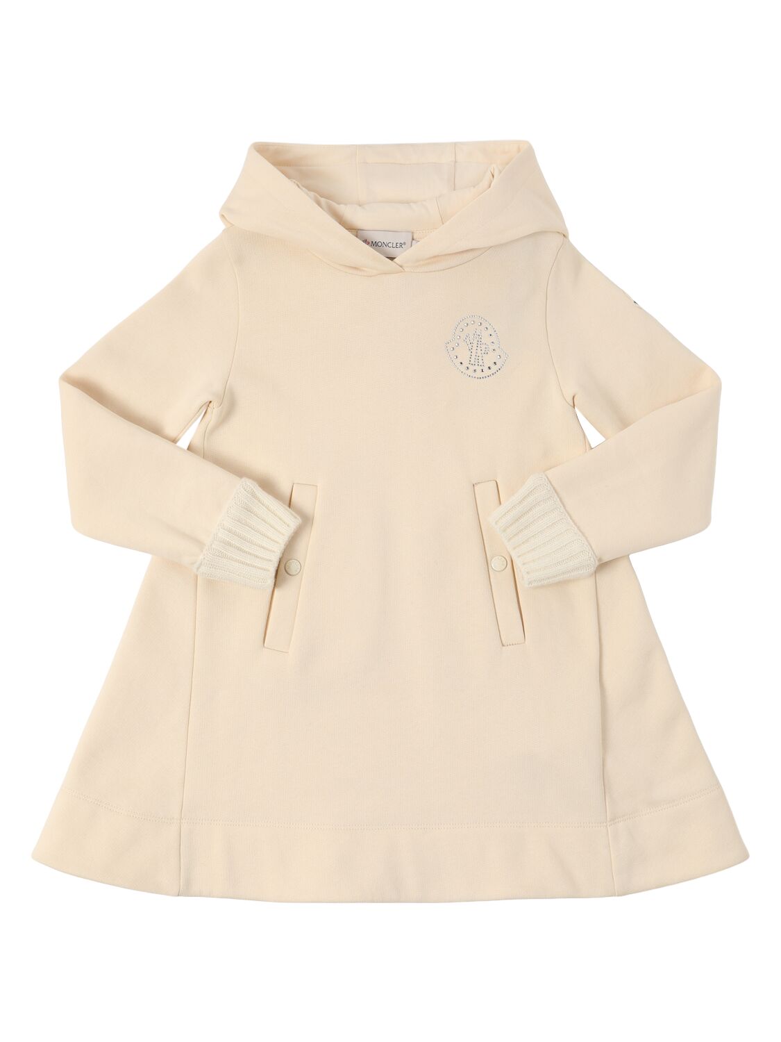 Image of Brushed Cotton Fleece Hooded Dress