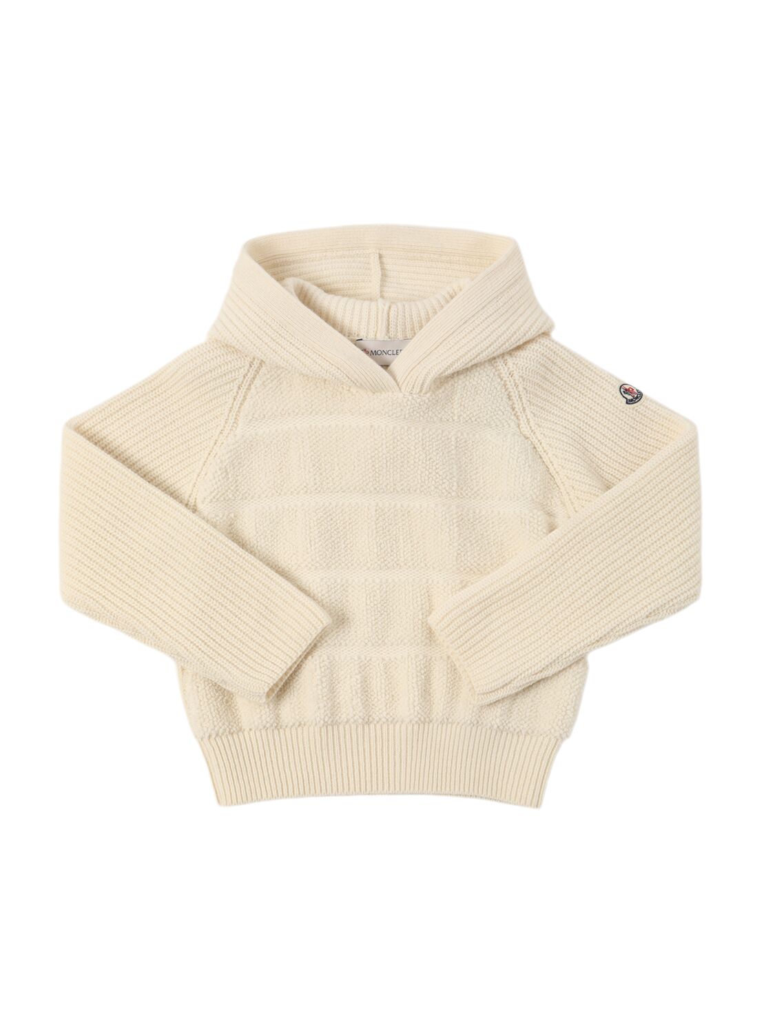 Moncler Carded Wool Hooded Sweatshirt In Pink