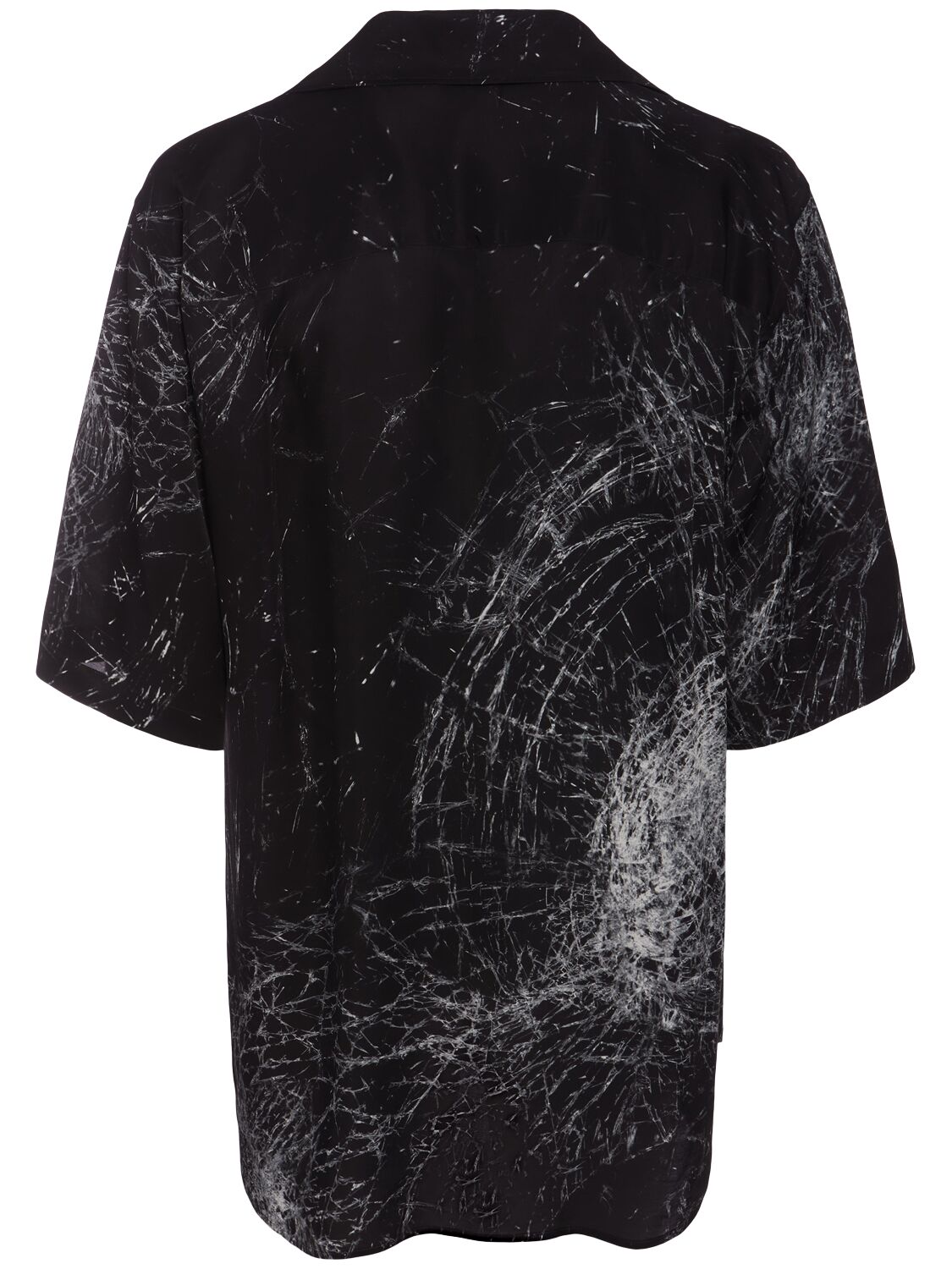 Shop Alexander Mcqueen Smashed Screen Printed Viscose Shirt In Black