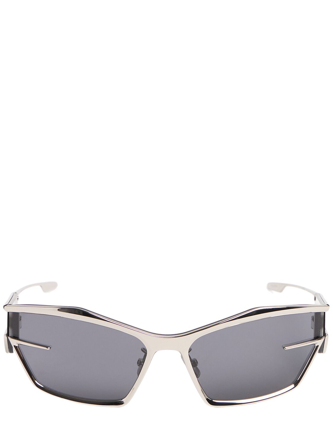 Givenchy Giv Cut Shiny Metal Sunglasses In Palladium/smoke