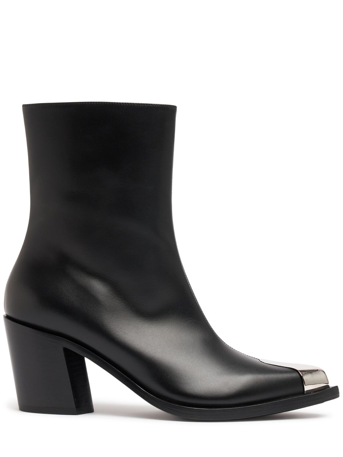 Alexander Mcqueen Leather Boots In Black