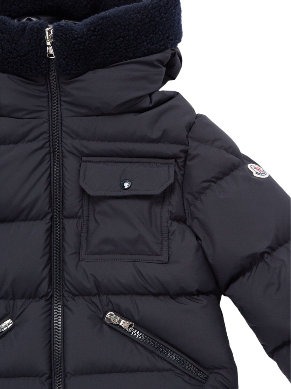 Shop Moncler Abner Tech Down Jacket In Blue