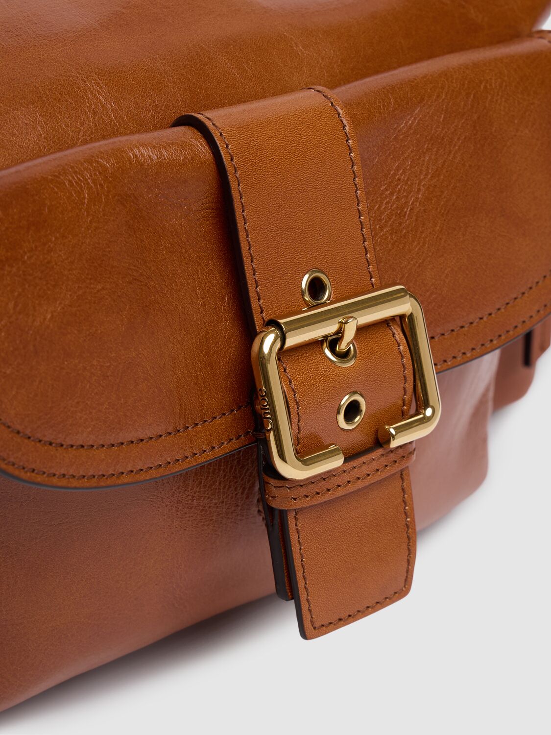 Shop Chloé Camera Smooth Leather Bag In Clay Brown