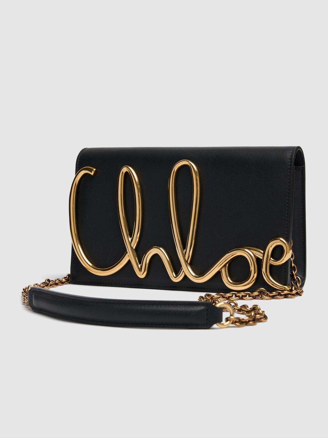 Shop Chloé C Chloè Smooth Leather Shoulder Bag In Black