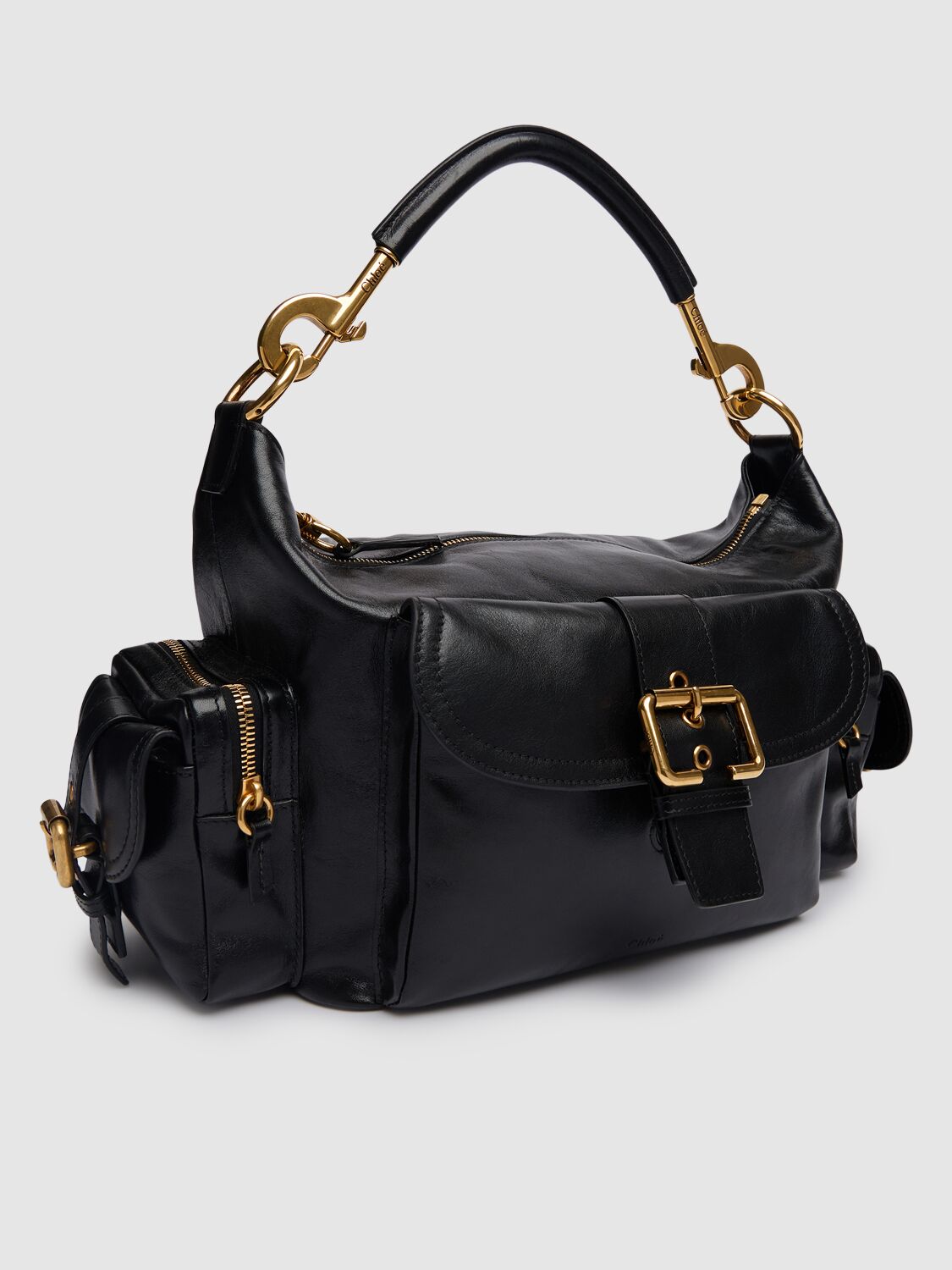 Shop Chloé Camera Smooth Leather Bag In Black