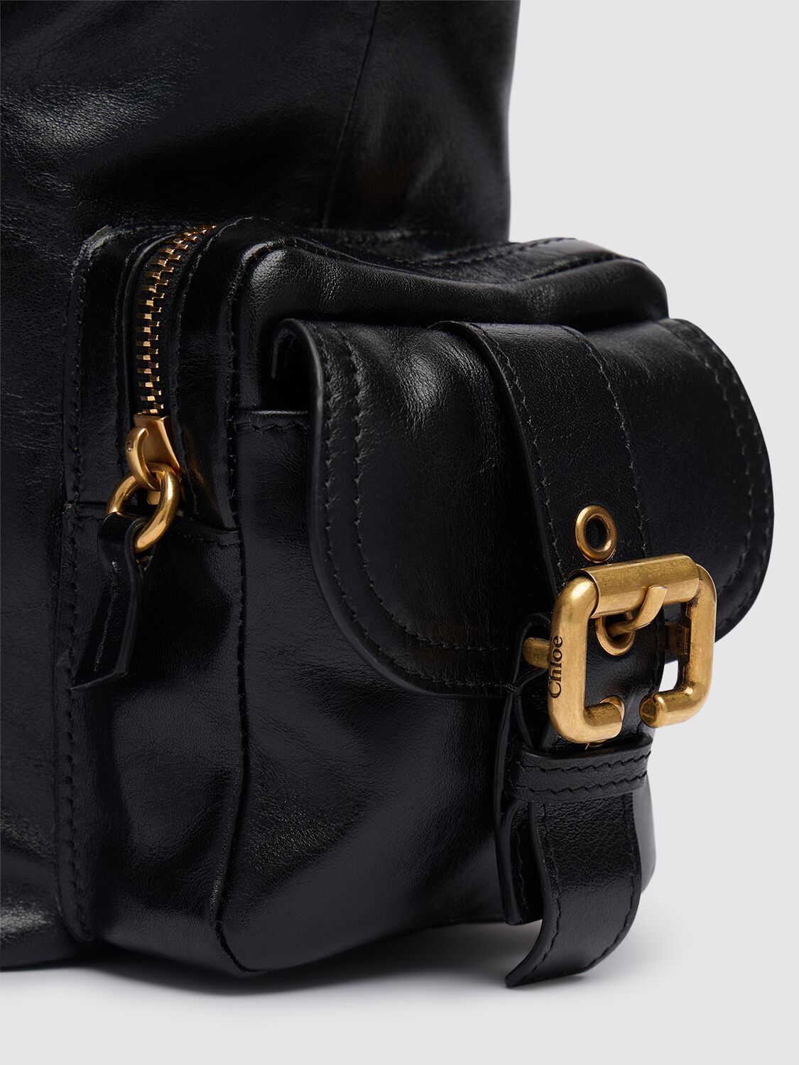 Shop Chloé Camera Smooth Leather Bag In Black