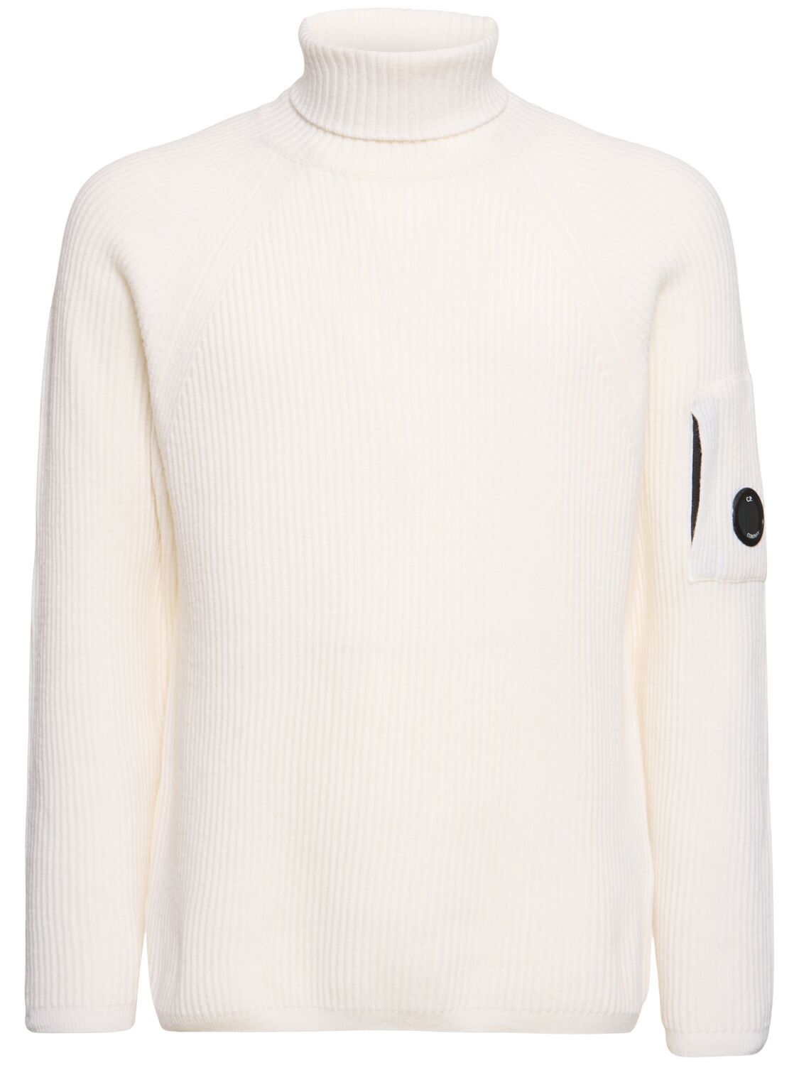 Shop C.p. Company Wool Blend Turtleneck Sweater In Beige