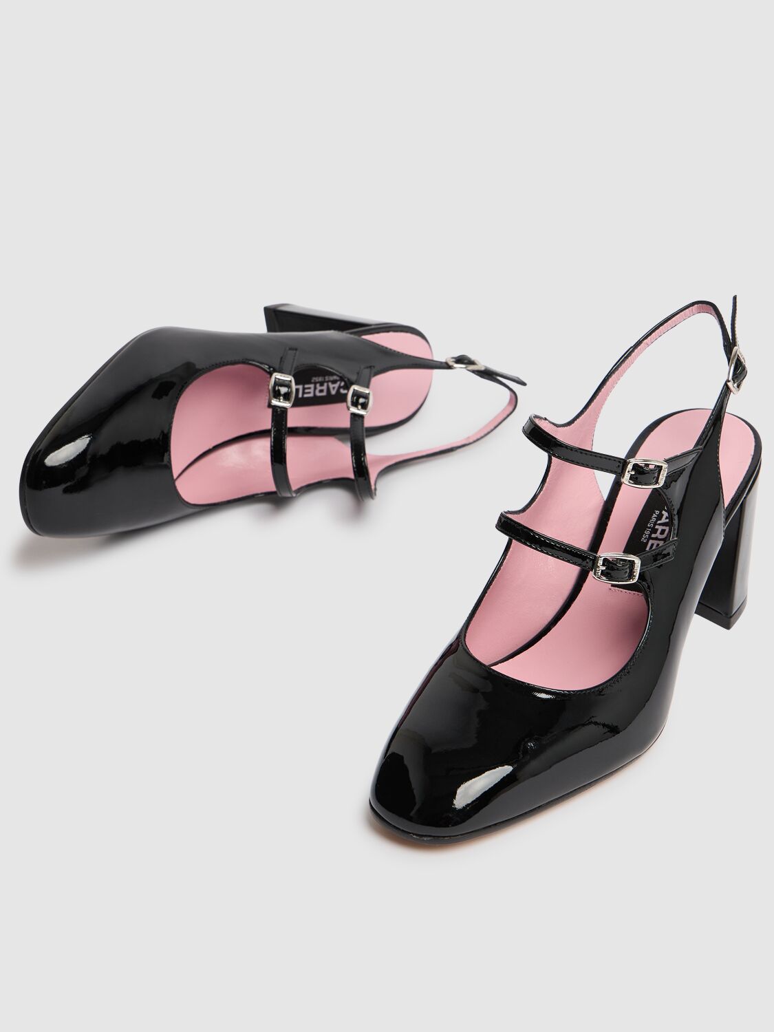 Shop Carel 60mm Banana Patent Leather Slingbacks In Black