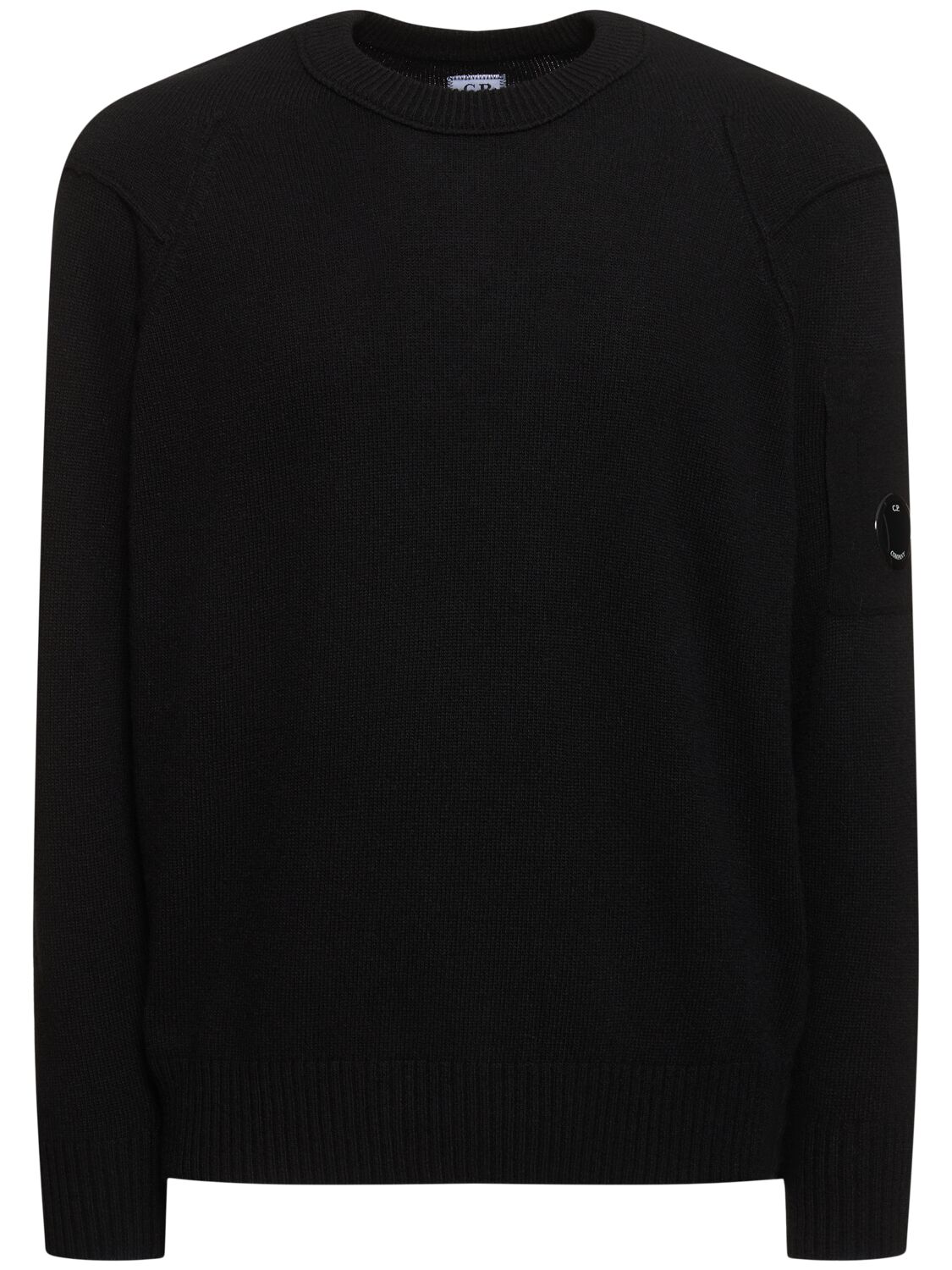 C.p. Company Wool Blend Crewneck Sweater In 黑色