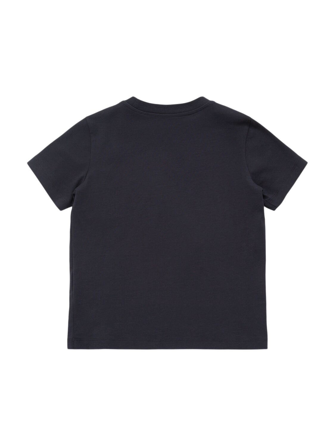 Shop Moncler Logo Cotton Jersey T-shirt In Blue