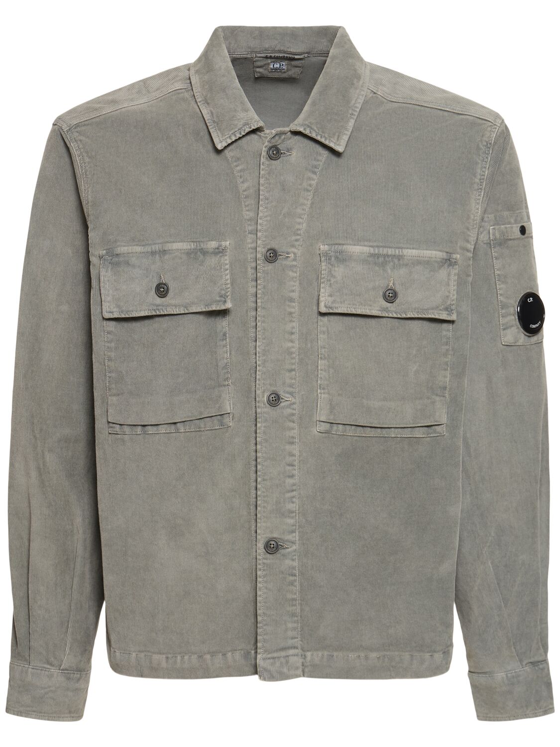 C.p. Company Corduroy Utility Overshirt In Grape Leaf