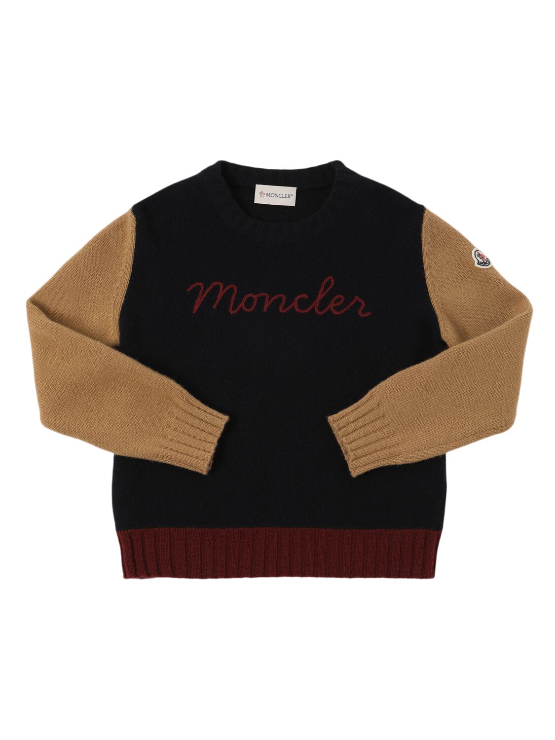 Moncler Virgin Wool Crewneck Sweatshirt In Blue