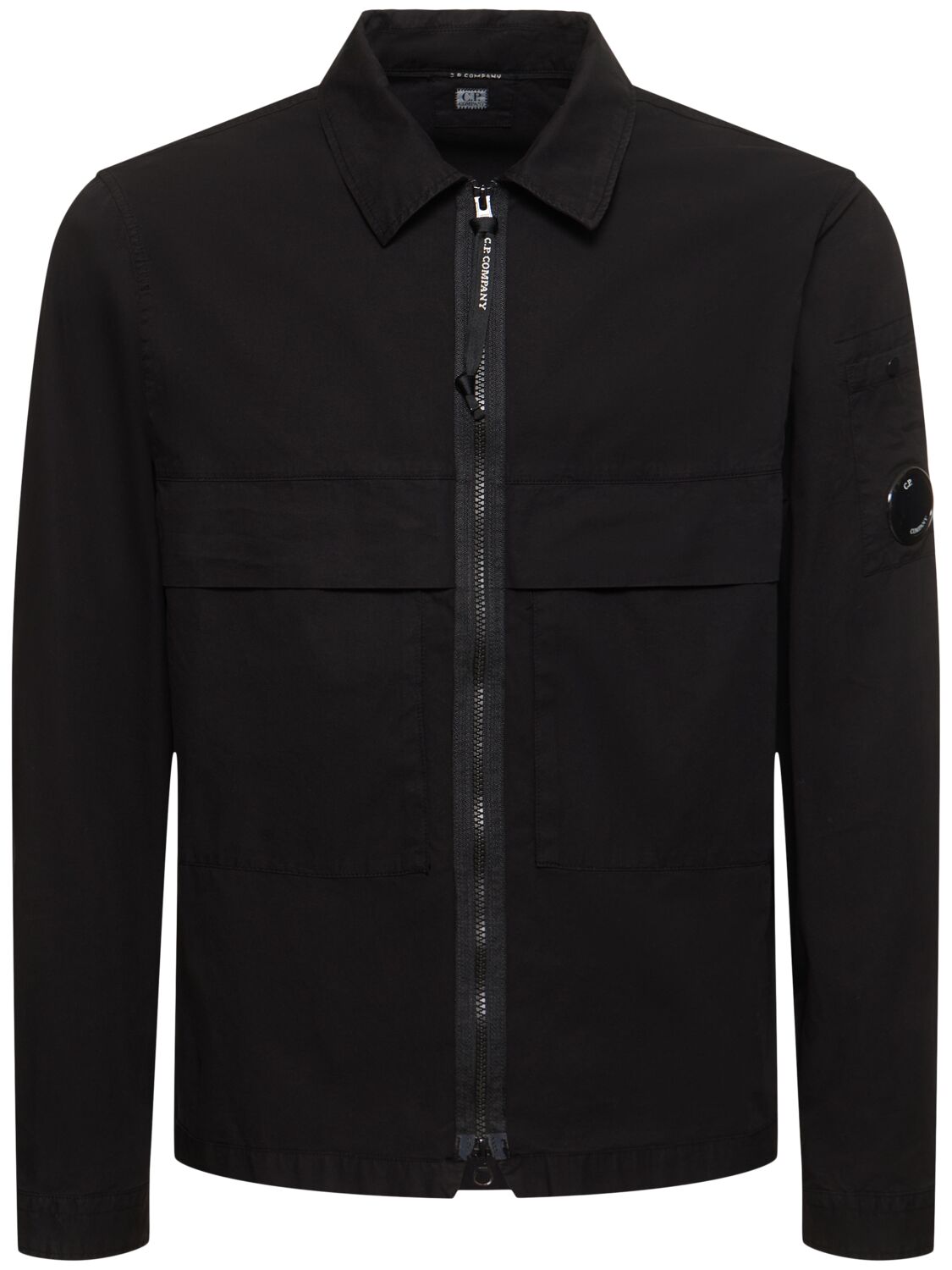 C.p. Company Cotton Utility Overshirt In Black