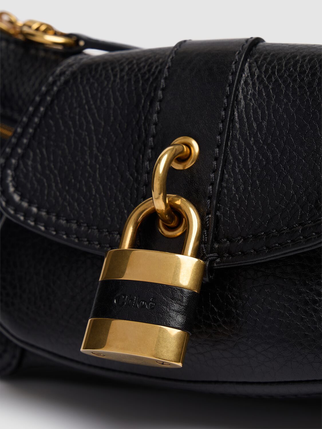 Shop Chloé The 99 Shiny Grained Leather Bag In Black